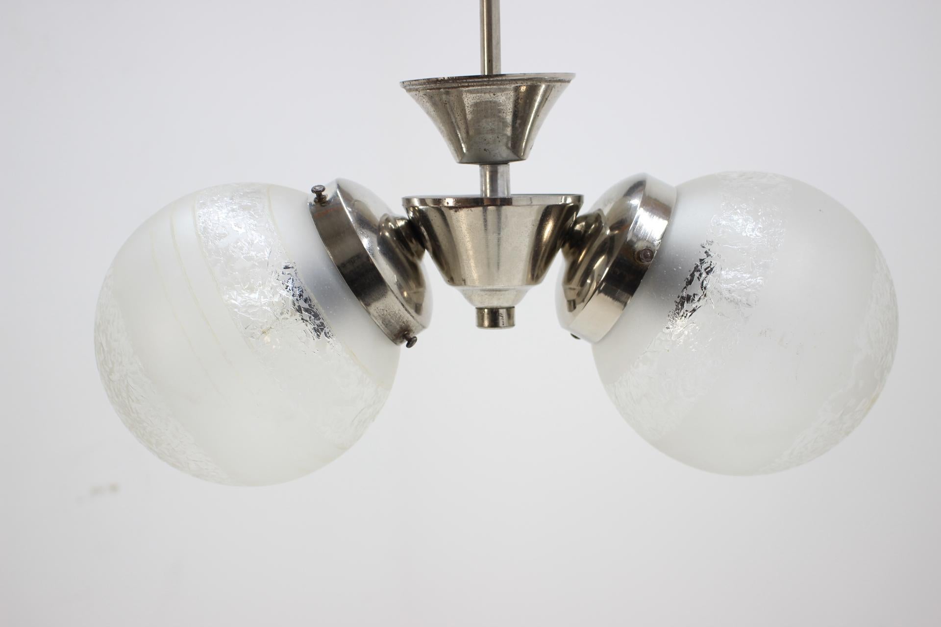 Metal Art Deco Chandelier by Napako, 1930s For Sale