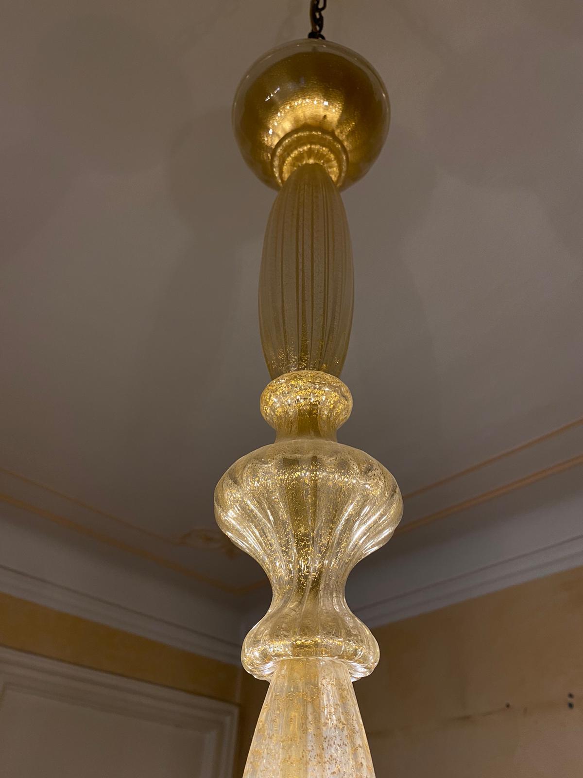 Art Deco Chandelier by Seguso, Murano 7