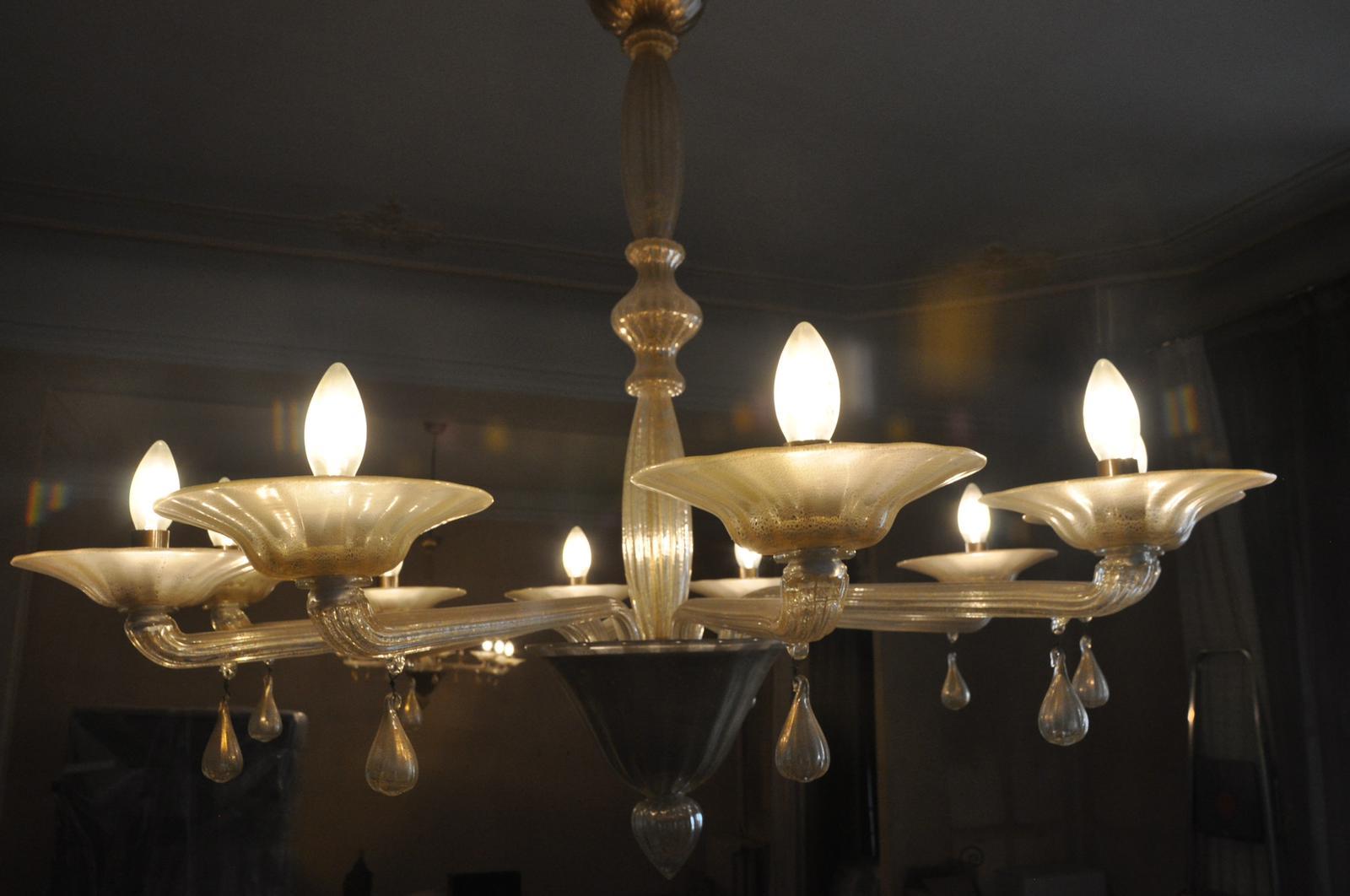 Art Deco Chandelier by Seguso, Murano 11