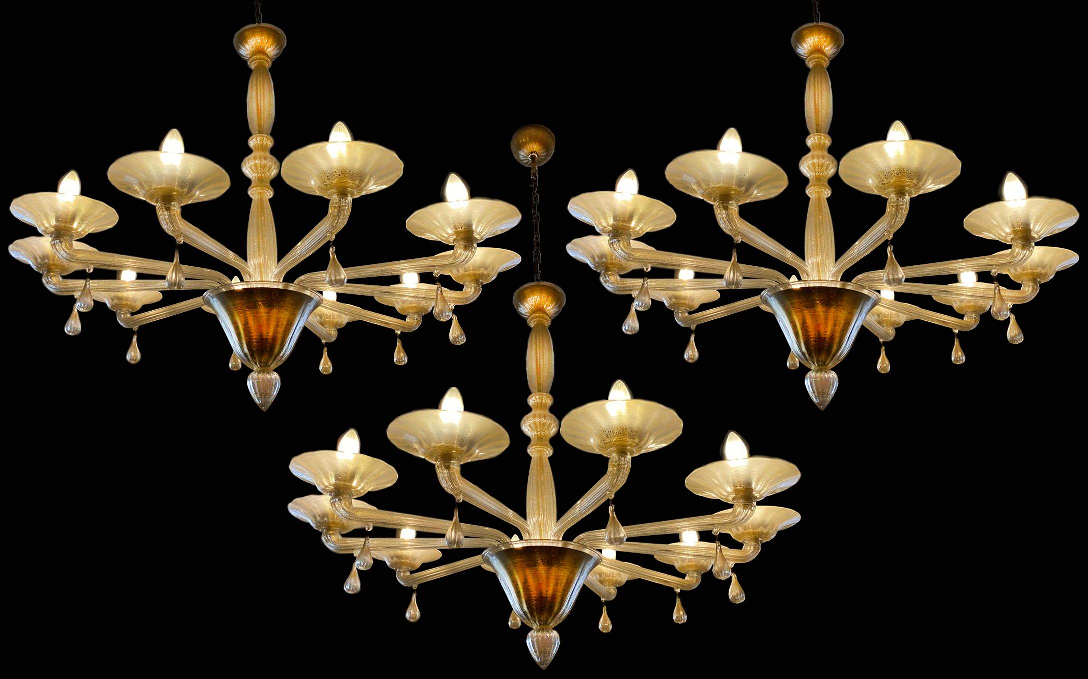 Art Deco Chandelier by Seguso, Murano In Excellent Condition In Budapest, HU