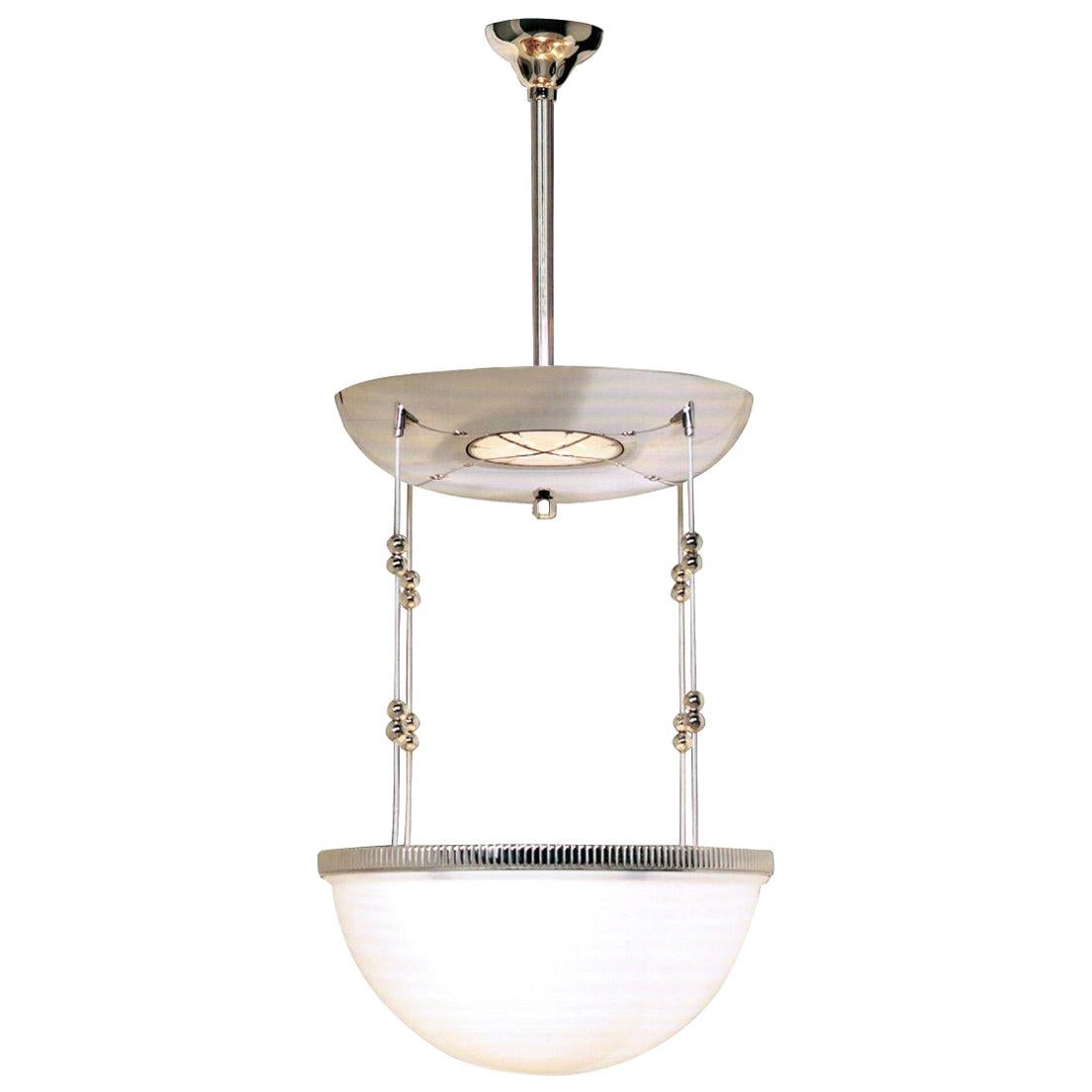 Art Deco Chandelier by Woka Lamps Vienna, Re Edition For Sale