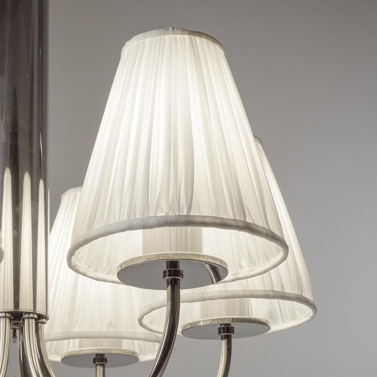 Bauhaus Chandelier, circa 1930, Nickel and Glass For Sale 5