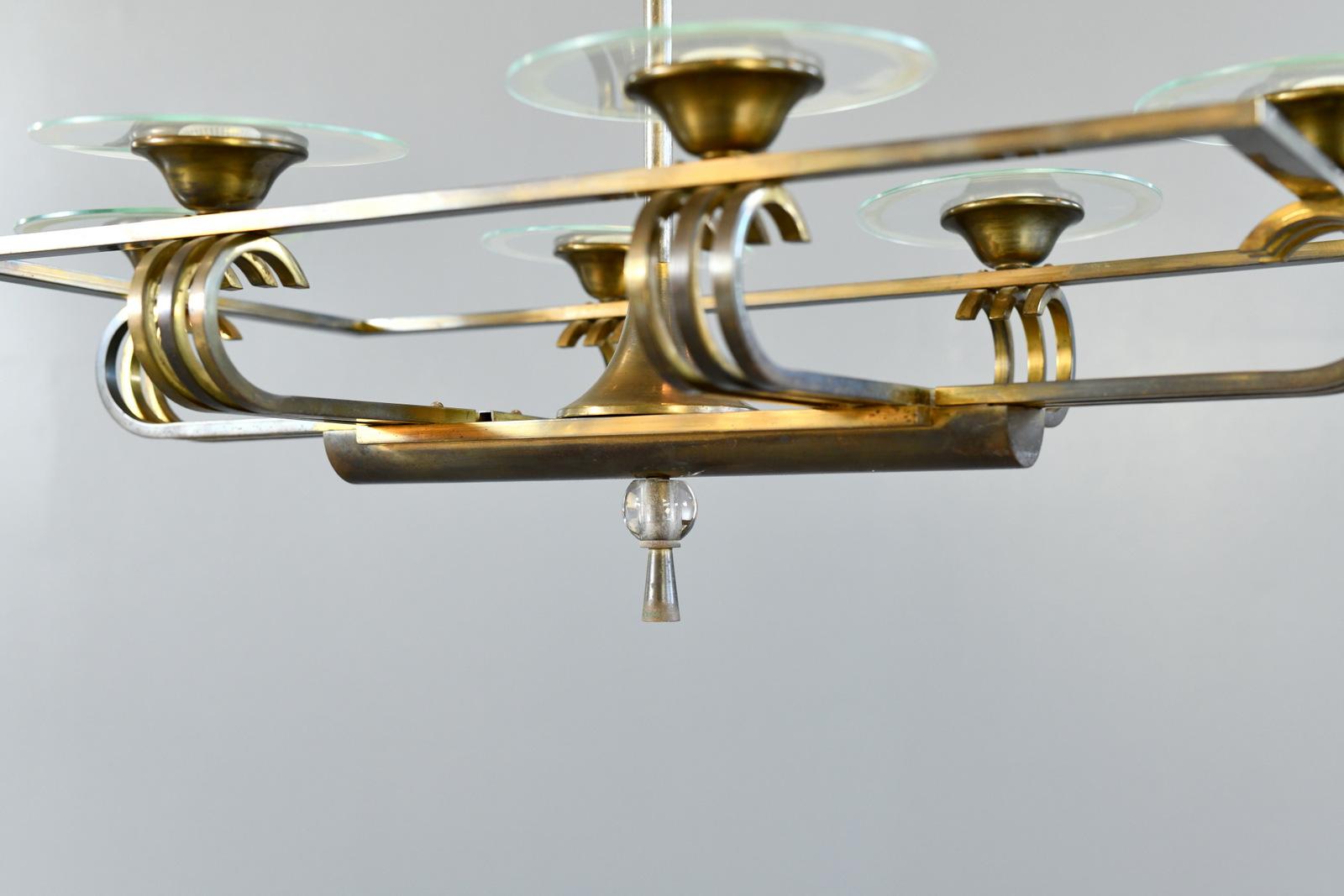 Art Deco Chandelier Circa 1930s For Sale 4