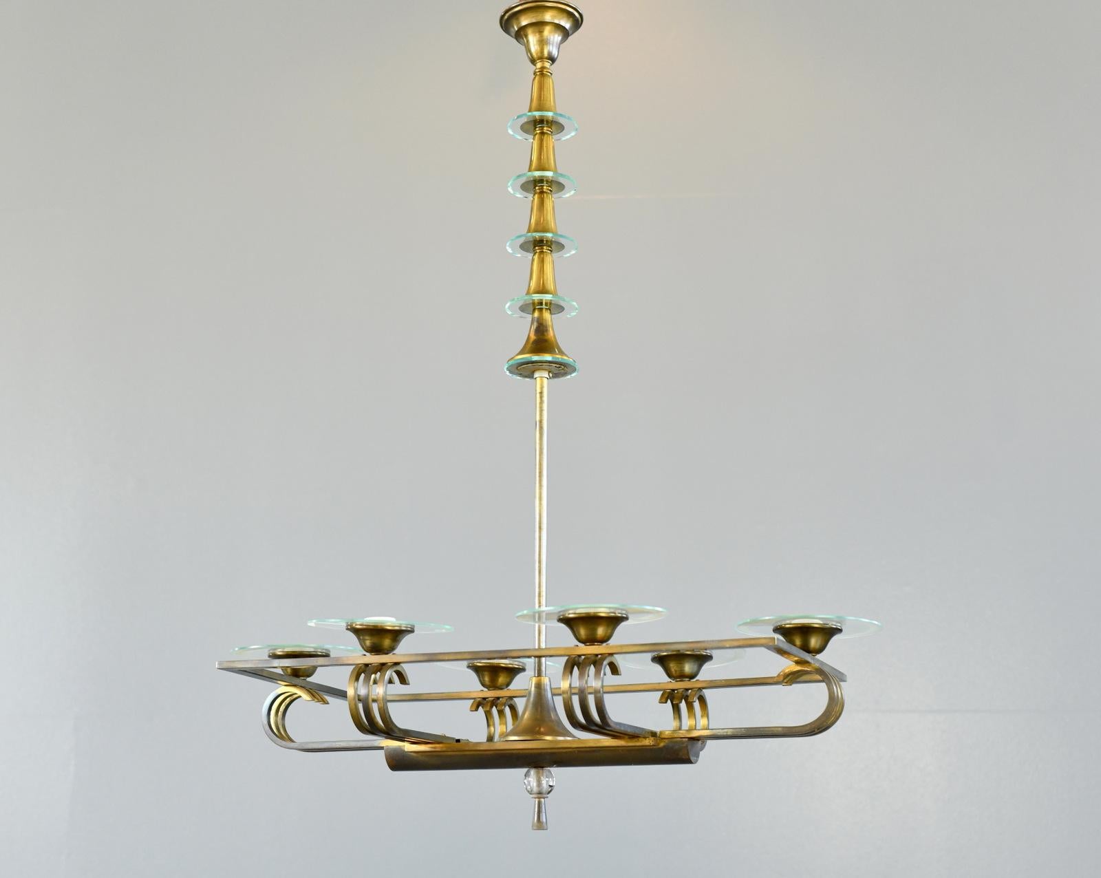 Art Deco Chandelier Circa 1930s In Good Condition For Sale In Gloucester, GB