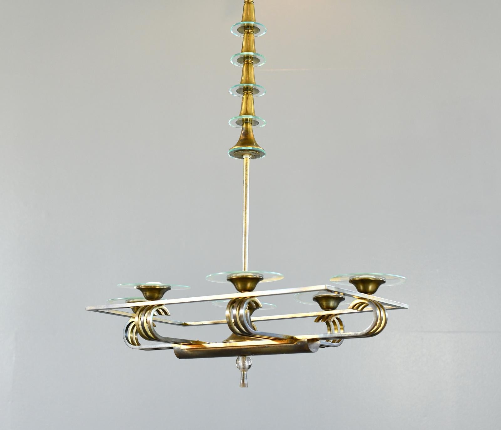 Art Deco Chandelier Circa 1930s For Sale 1