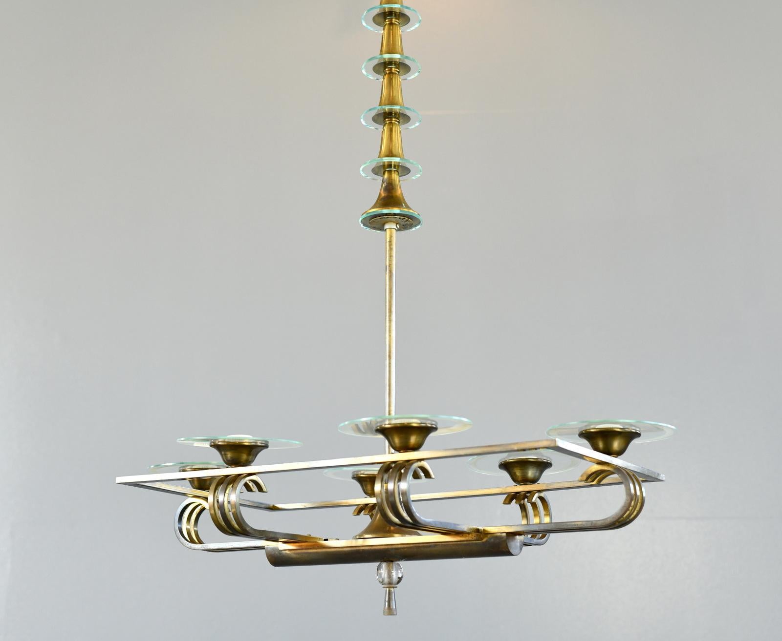 Art Deco Chandelier Circa 1930s For Sale 2