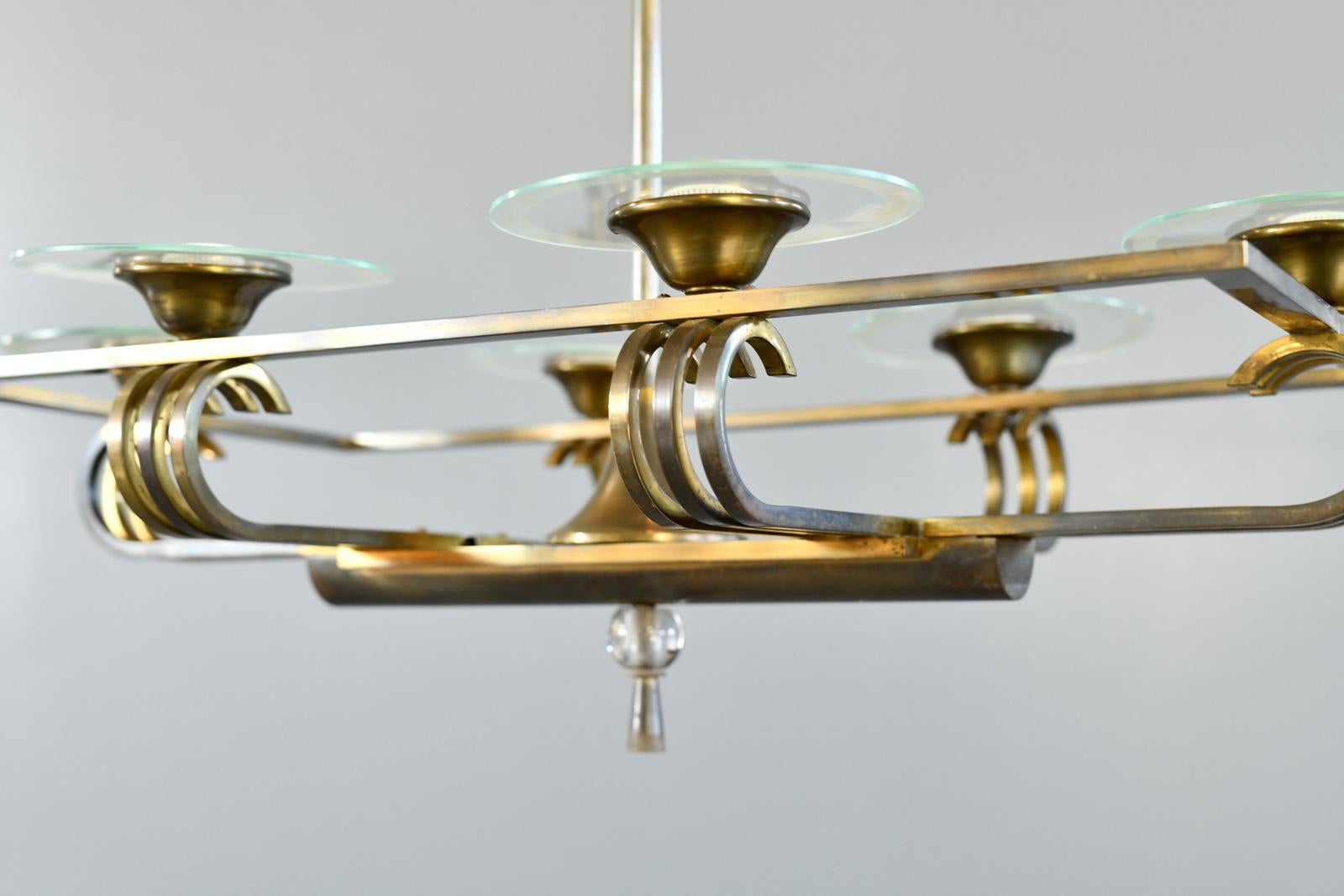 Art Deco Chandelier Circa 1930s For Sale 3