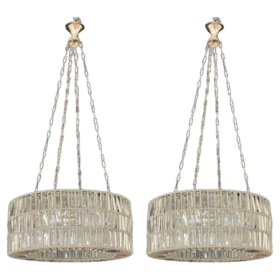 Art Deco Revival Chandelier With Crystal Rams Horns At 1stdibs