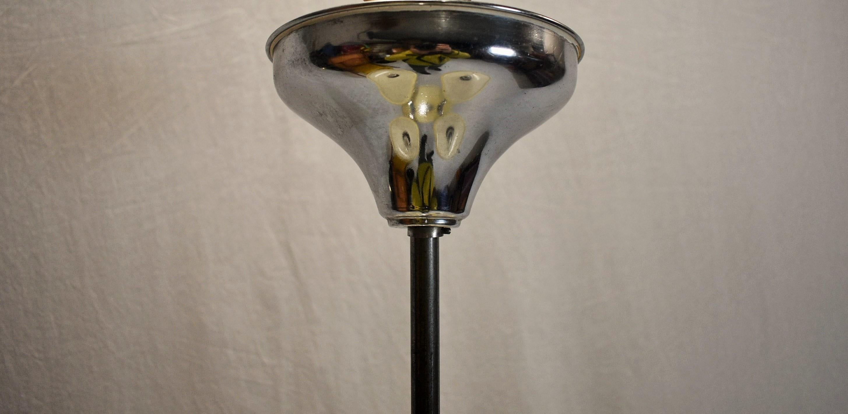 Glass Art Deco Chandelier, Czechoslovakia, 1930s For Sale