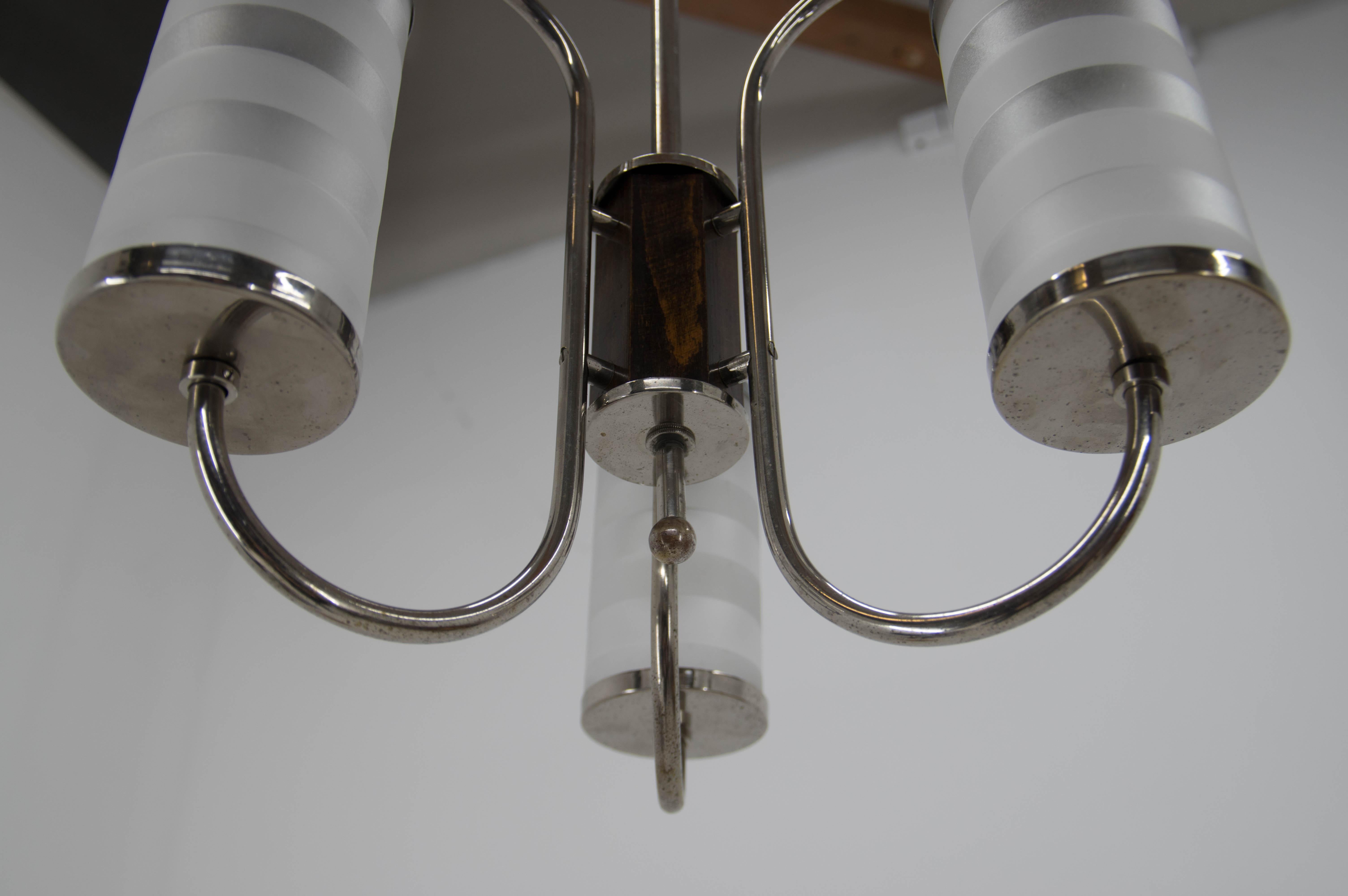 Art Deco Chandelier, Czechoslovakia, 1930s For Sale 3