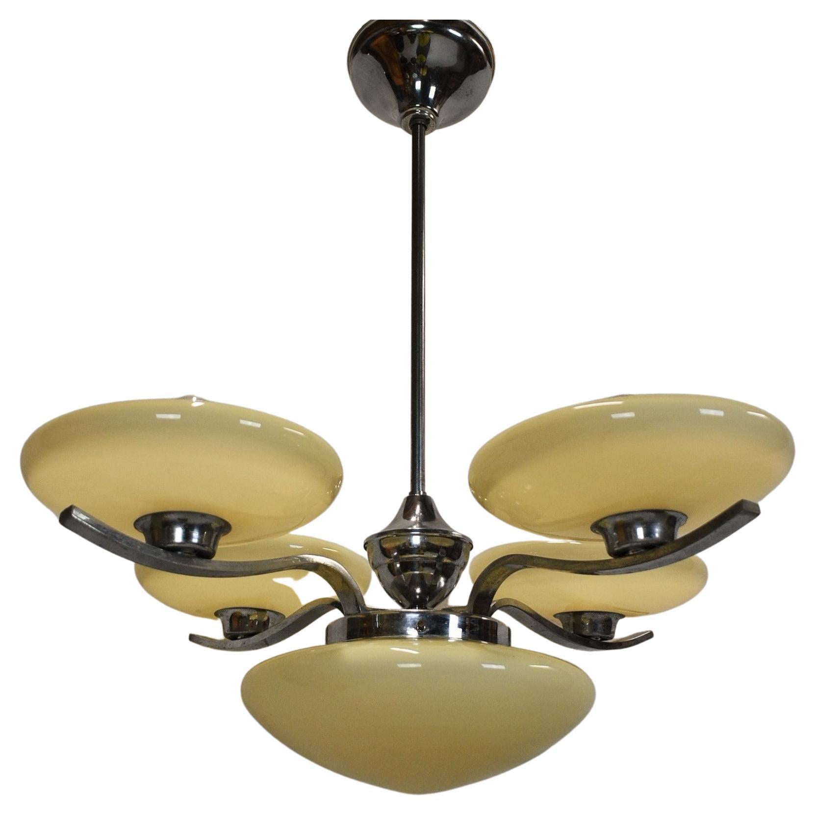 Art Deco Chandelier, Czechoslovakia, 1930s For Sale