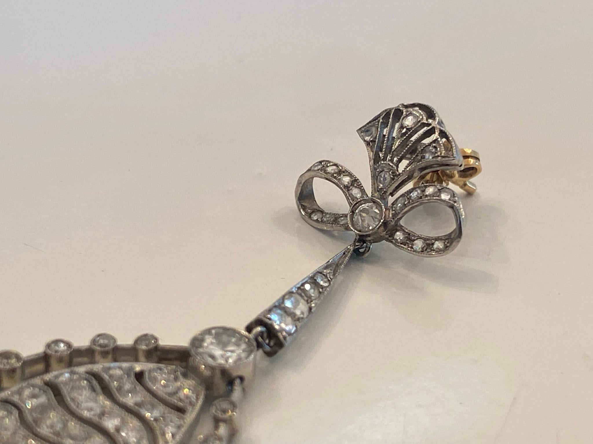 Art Deco Chandelier Diamond Earrings For Sale 4