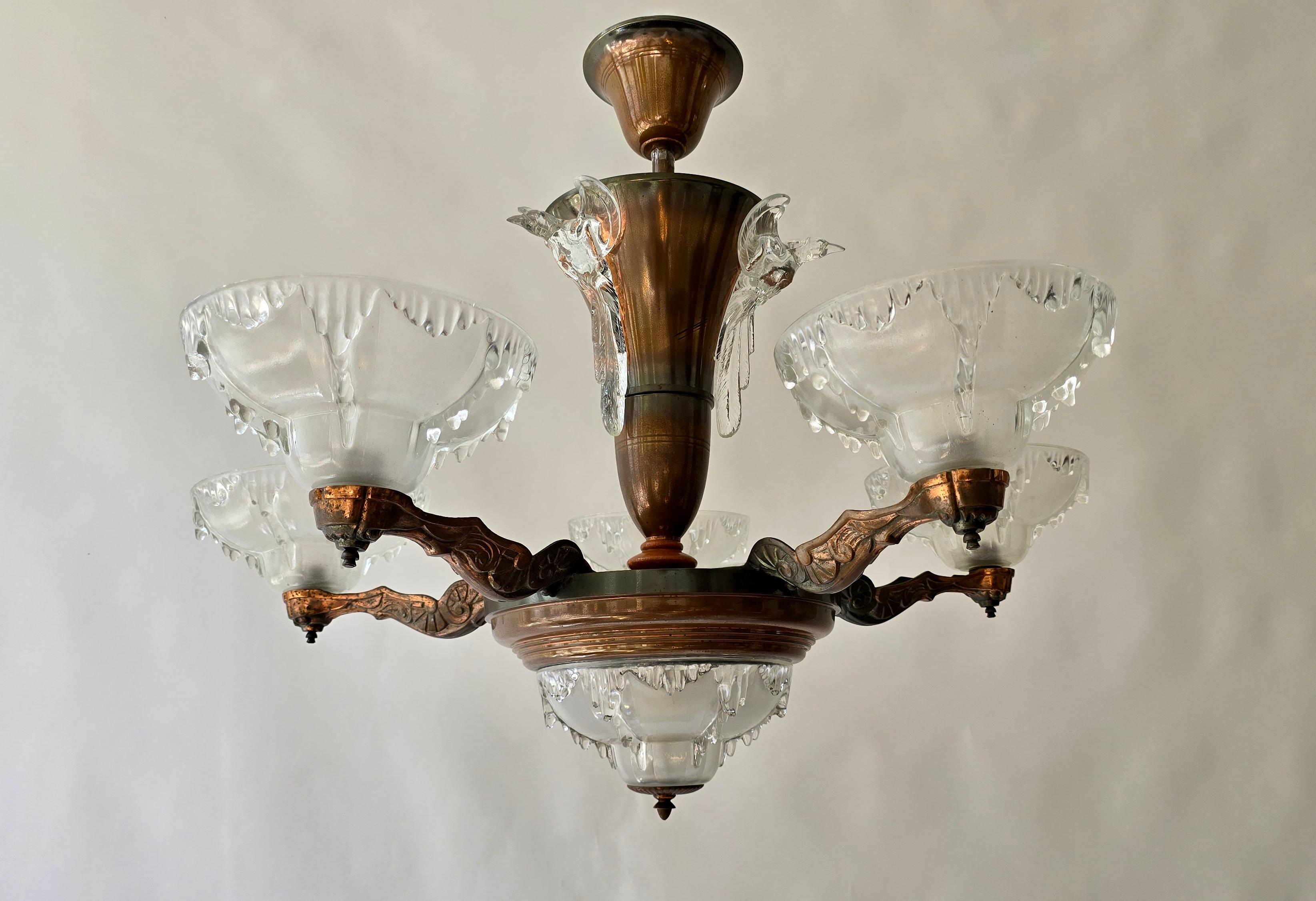 Lampadario Art Deco in vendita 4