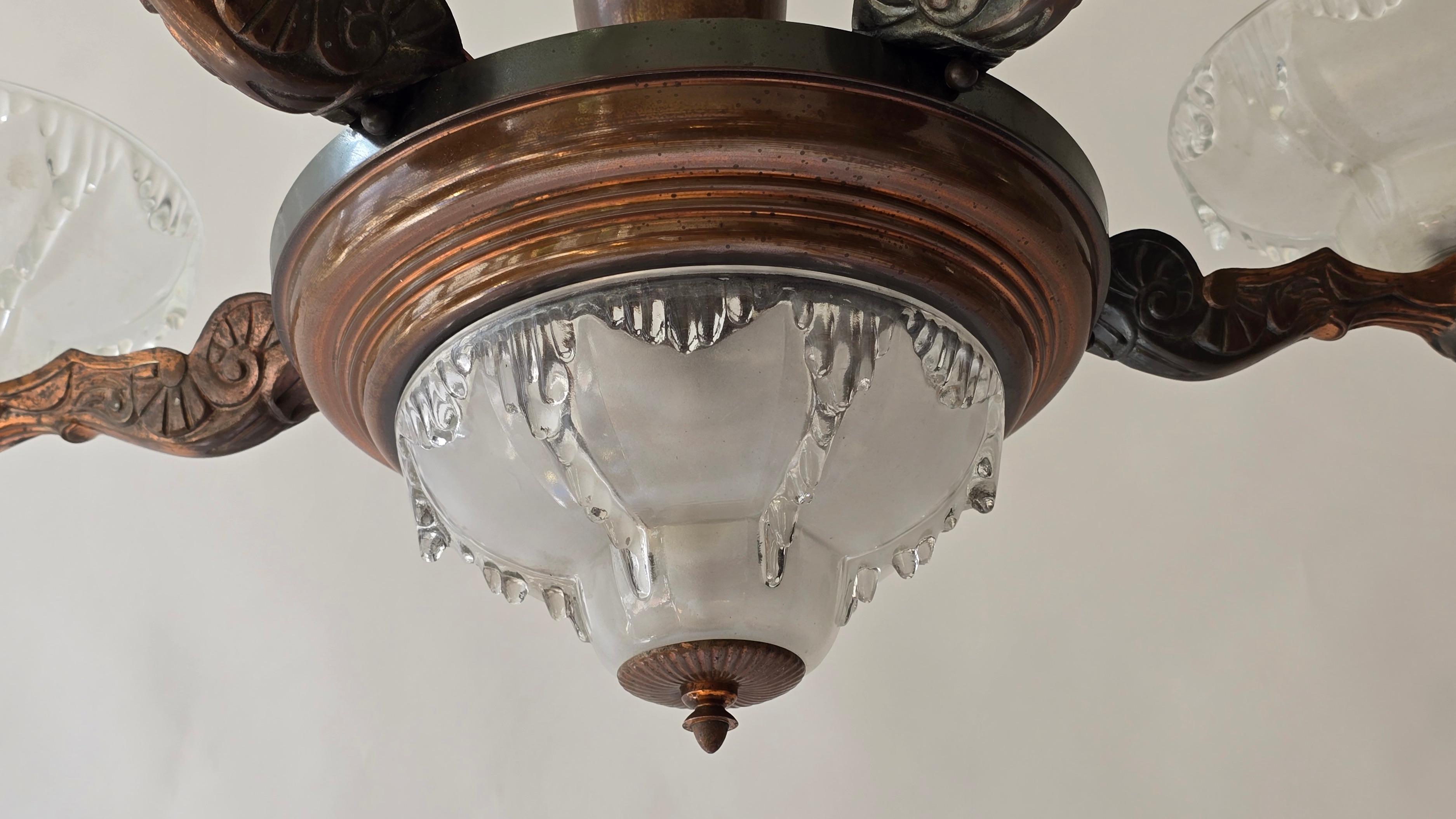 Lampadario Art Deco in vendita 8