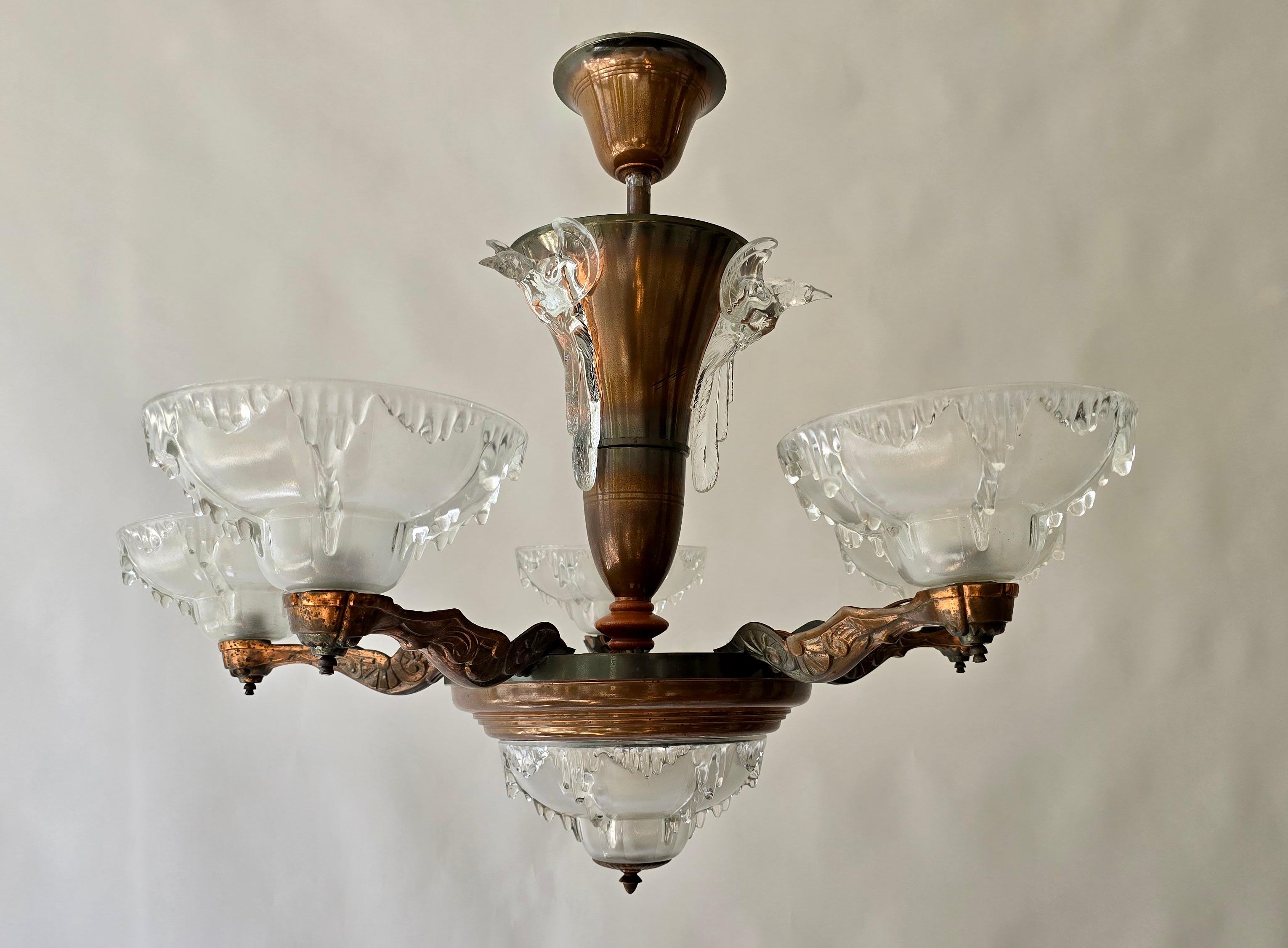 lampadario art deco vintage