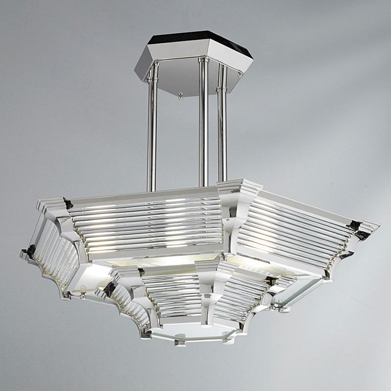 Francese Lampadario Art Deco in vendita