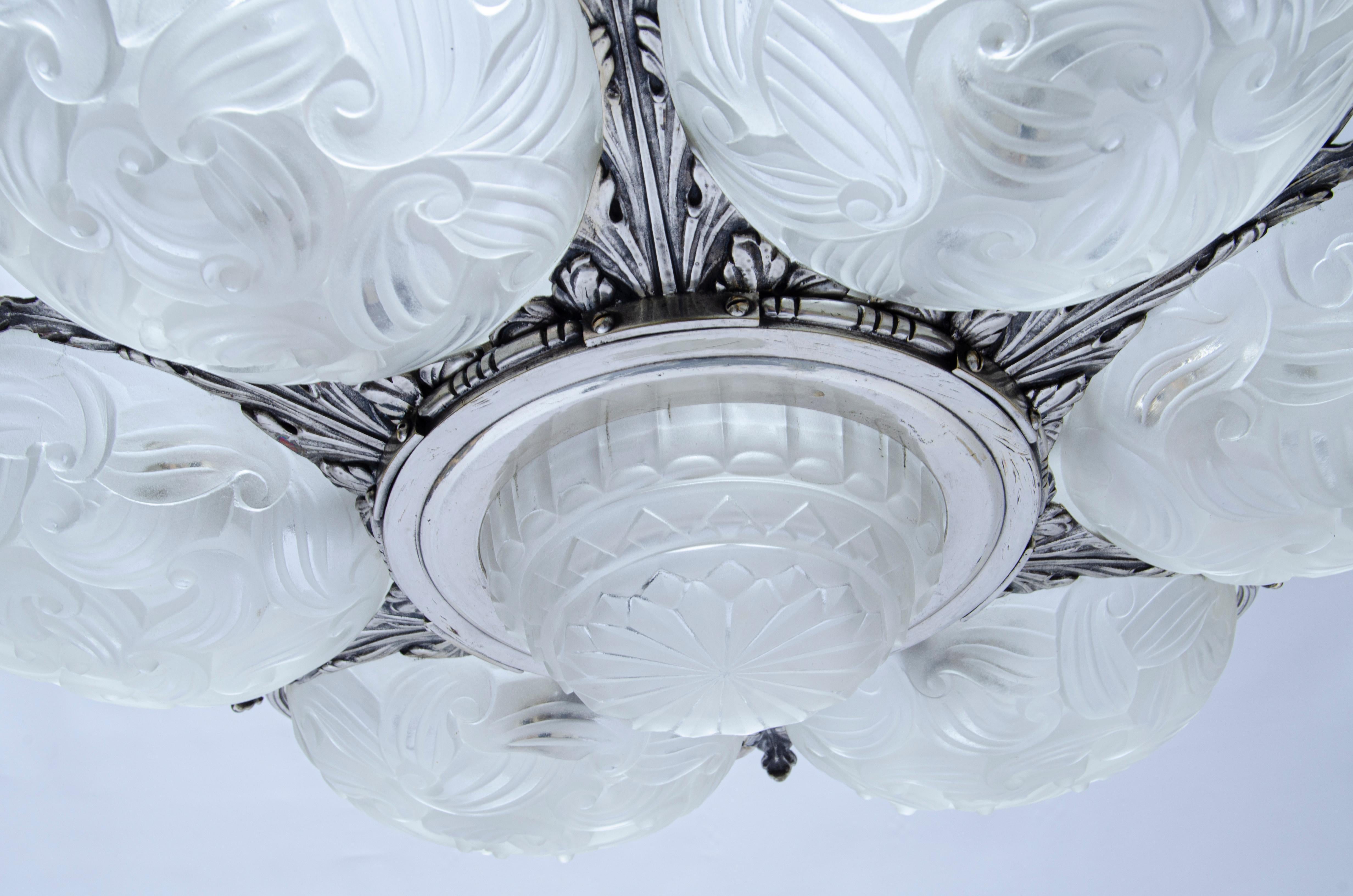 Early 20th Century Art Deco Chandelier For Sale