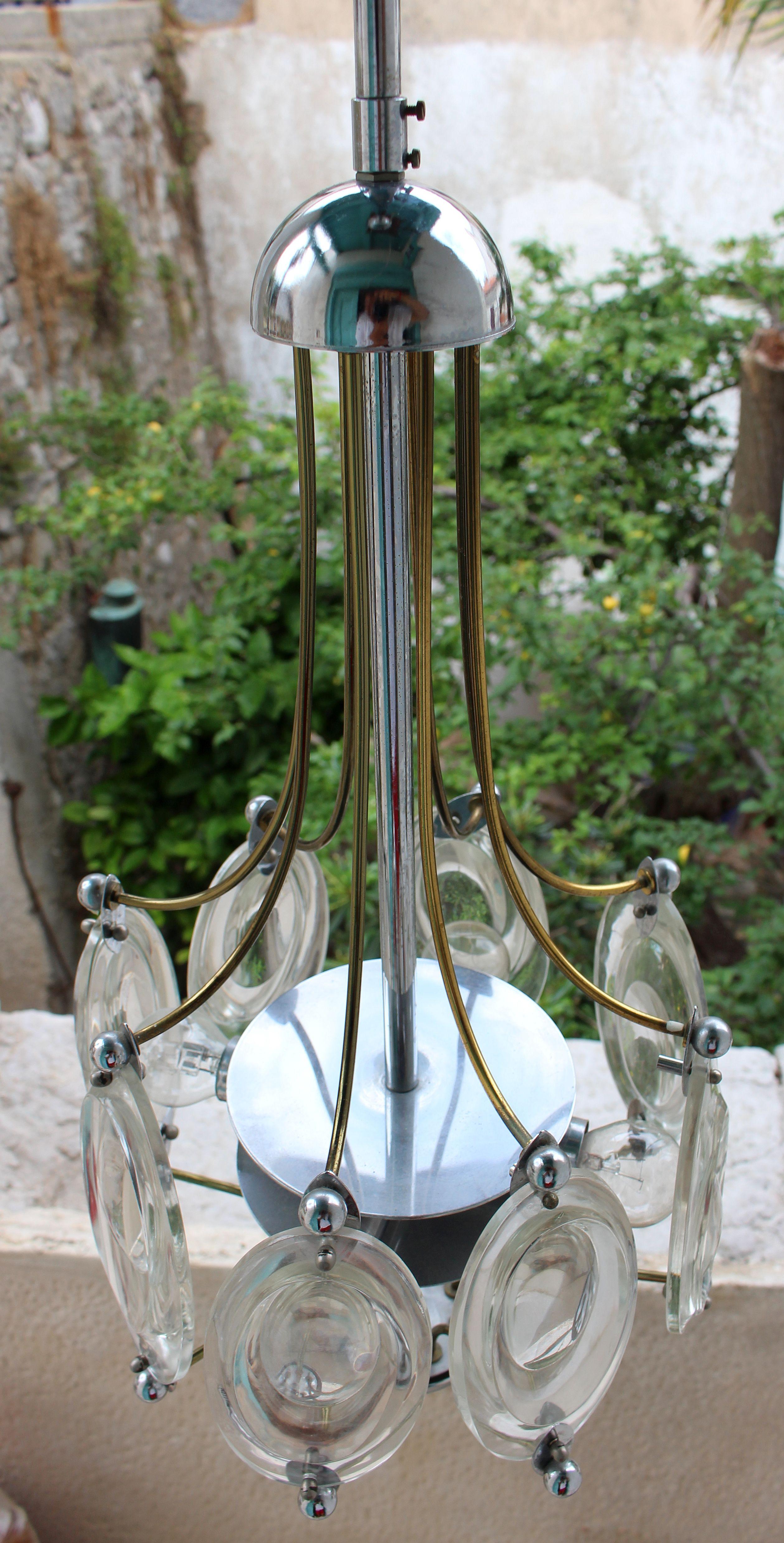 Art Deco Chandelier In Good Condition For Sale In Los Angeles, CA