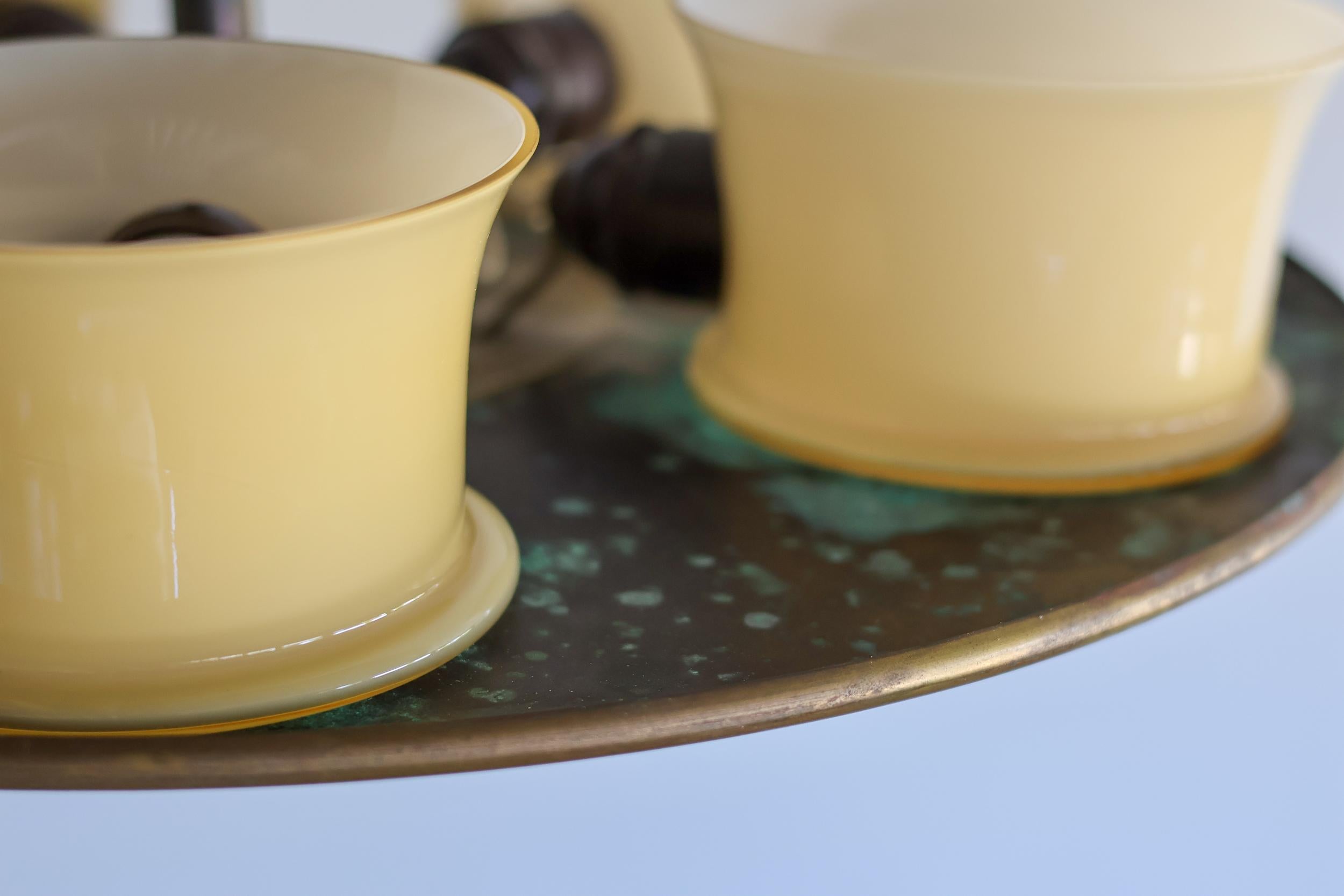 Laiton Lustre Art Déco en vente