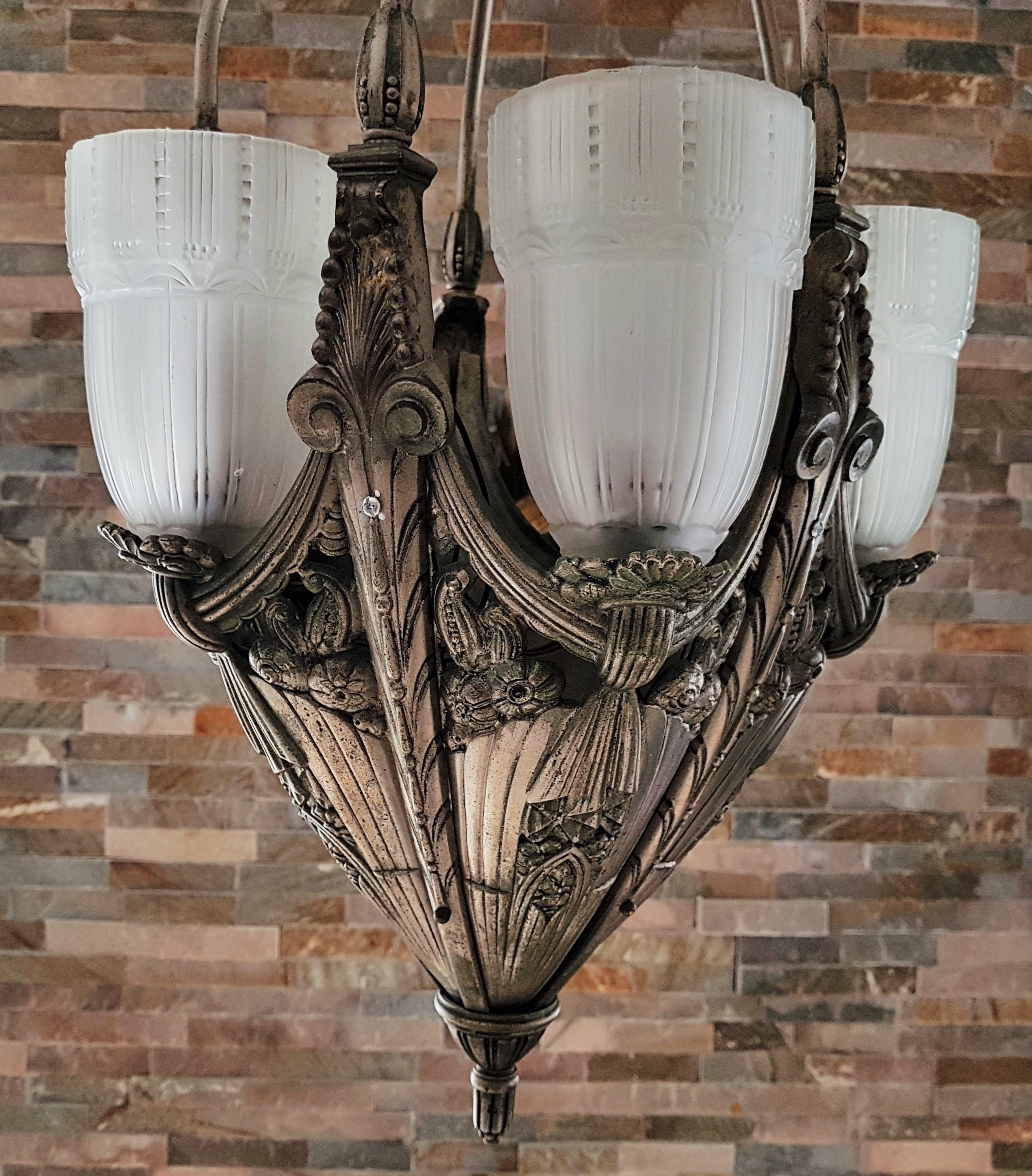 Art Deco Chandelier, France, 1925 10