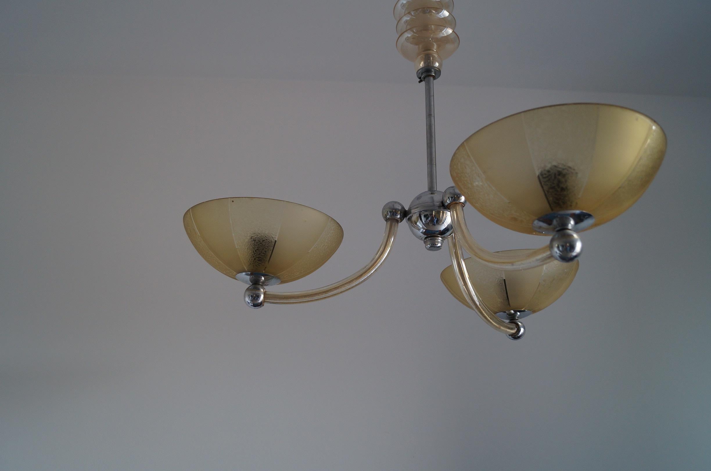 Art Deco Chandelier from 1940, For Sale 6