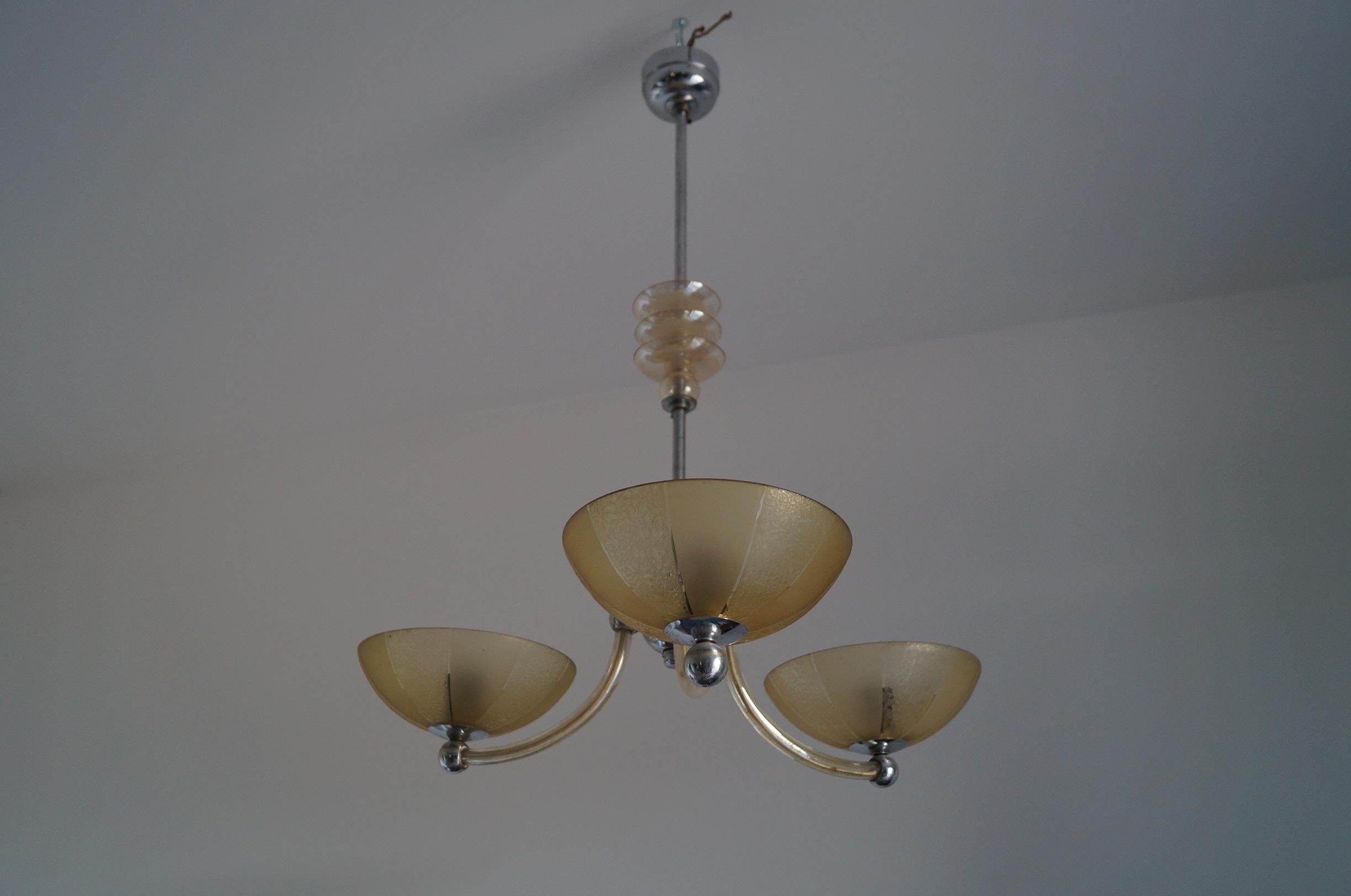 We present Chandelier from 1940, Czech Republic

Highly recommended item will be perfect complementation of the rooms in not only Classic style, but also Art Deco and modern.

      

  
