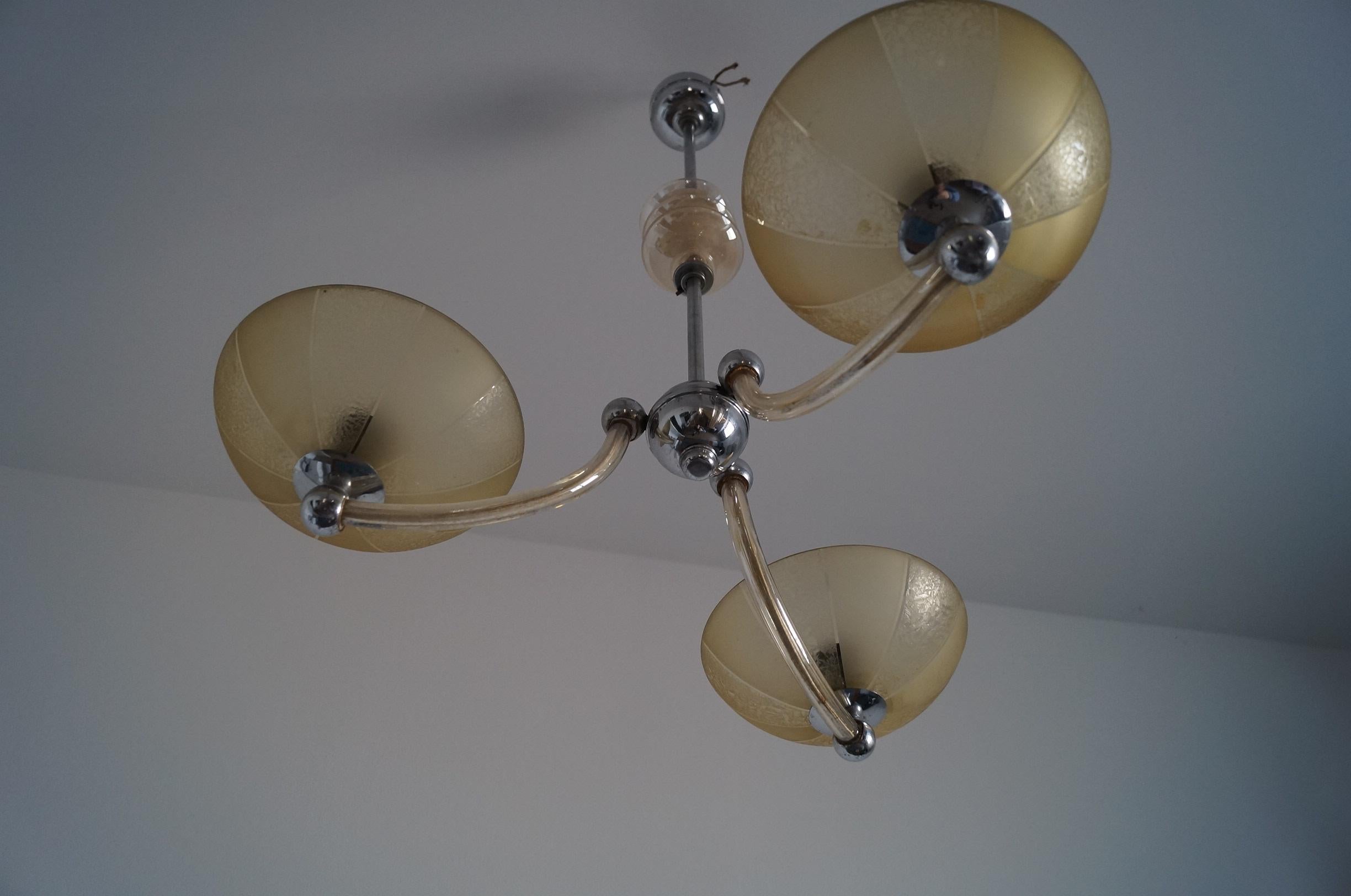 Mid-20th Century Art Deco Chandelier from 1940, For Sale