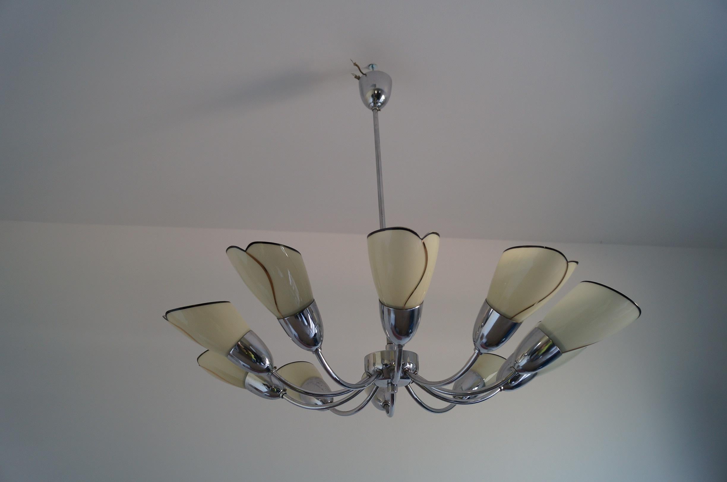 Mid-20th Century Art Deco Chandelier from 1950 For Sale