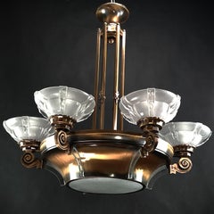 Art Deco Chandelier from Petitot & Ezan, 1920s