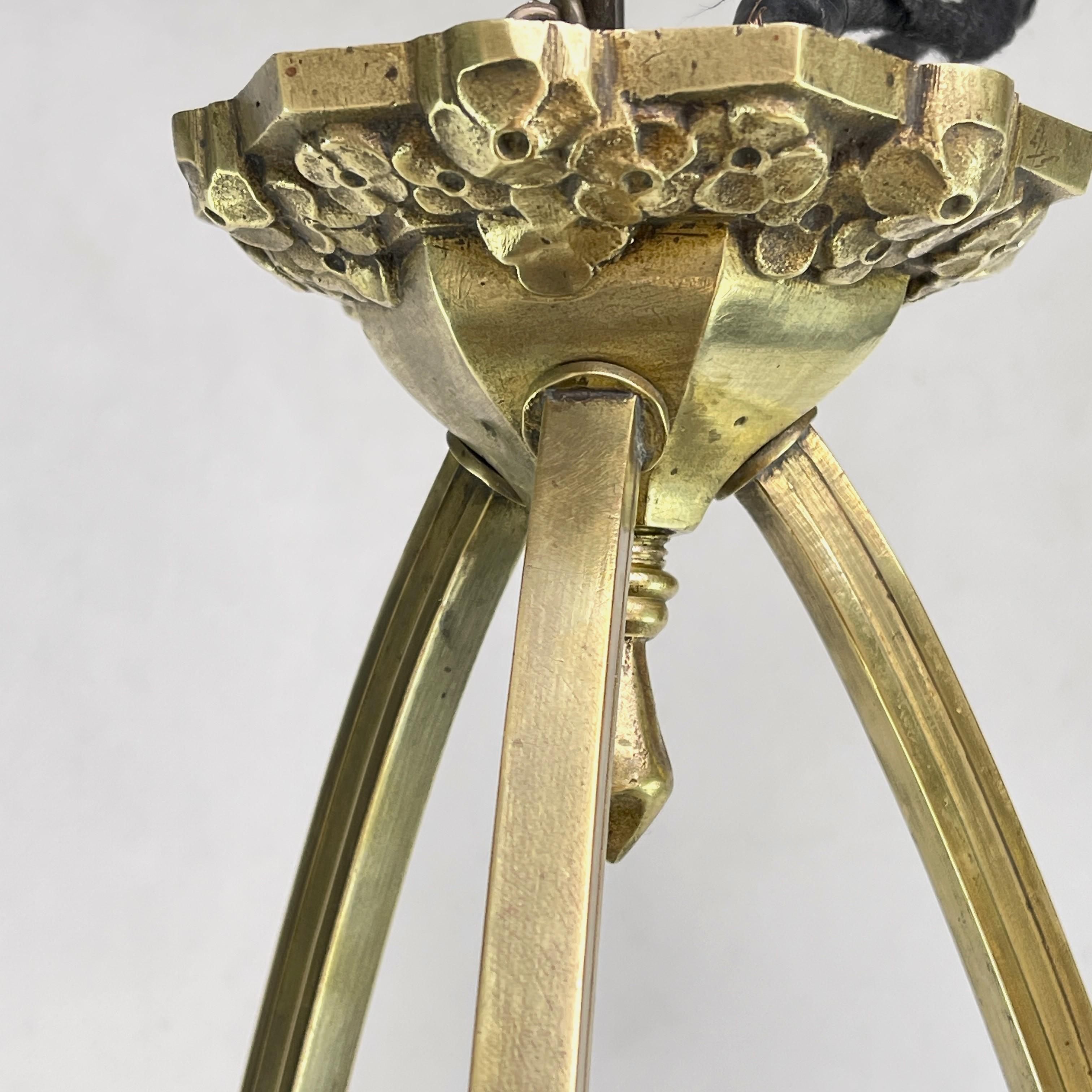 20th Century Art Deco Chandelier Hanging Lamp Bronze Lamp 