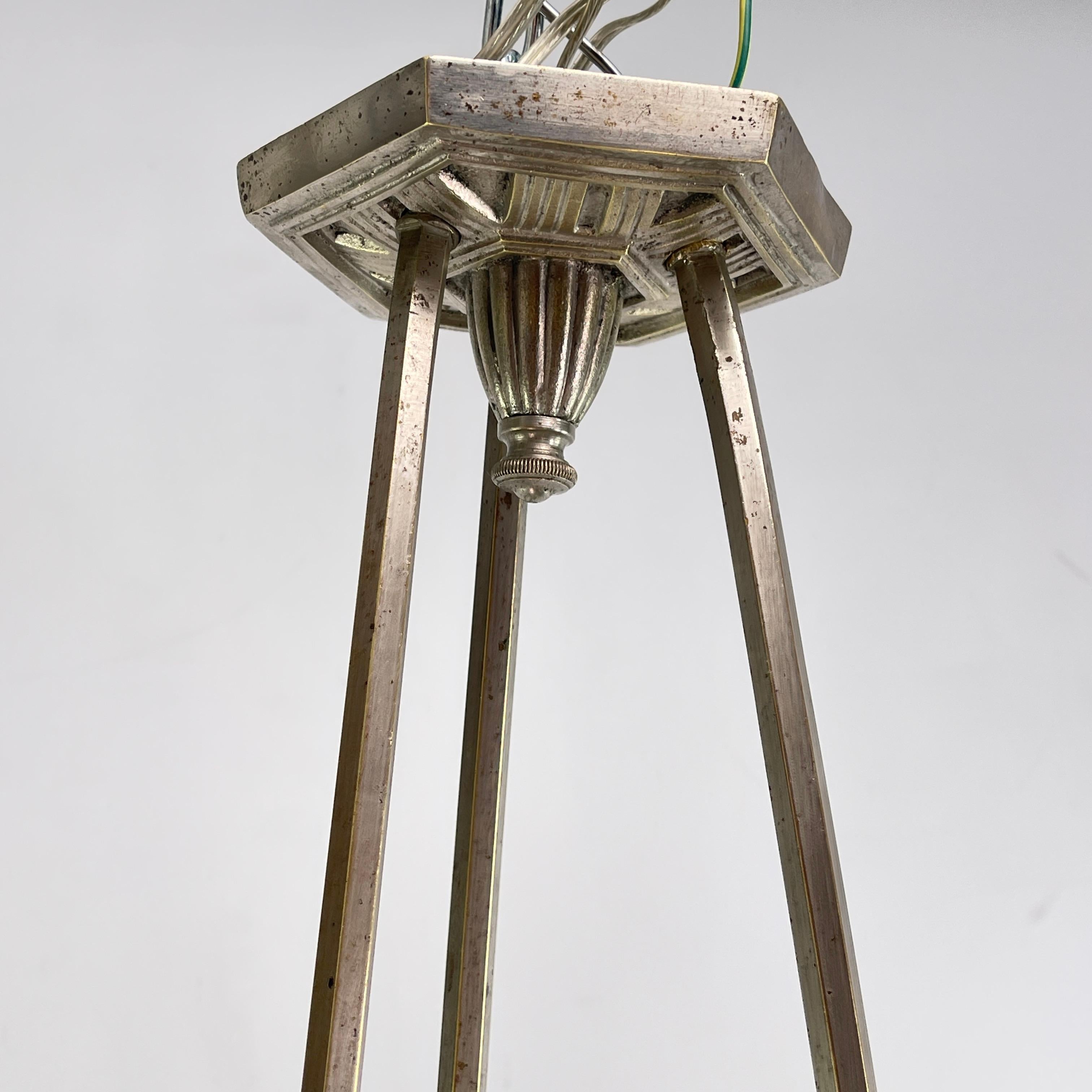 Art Deco Chandelier Hanging Lamp by Dégue, 1930s 5