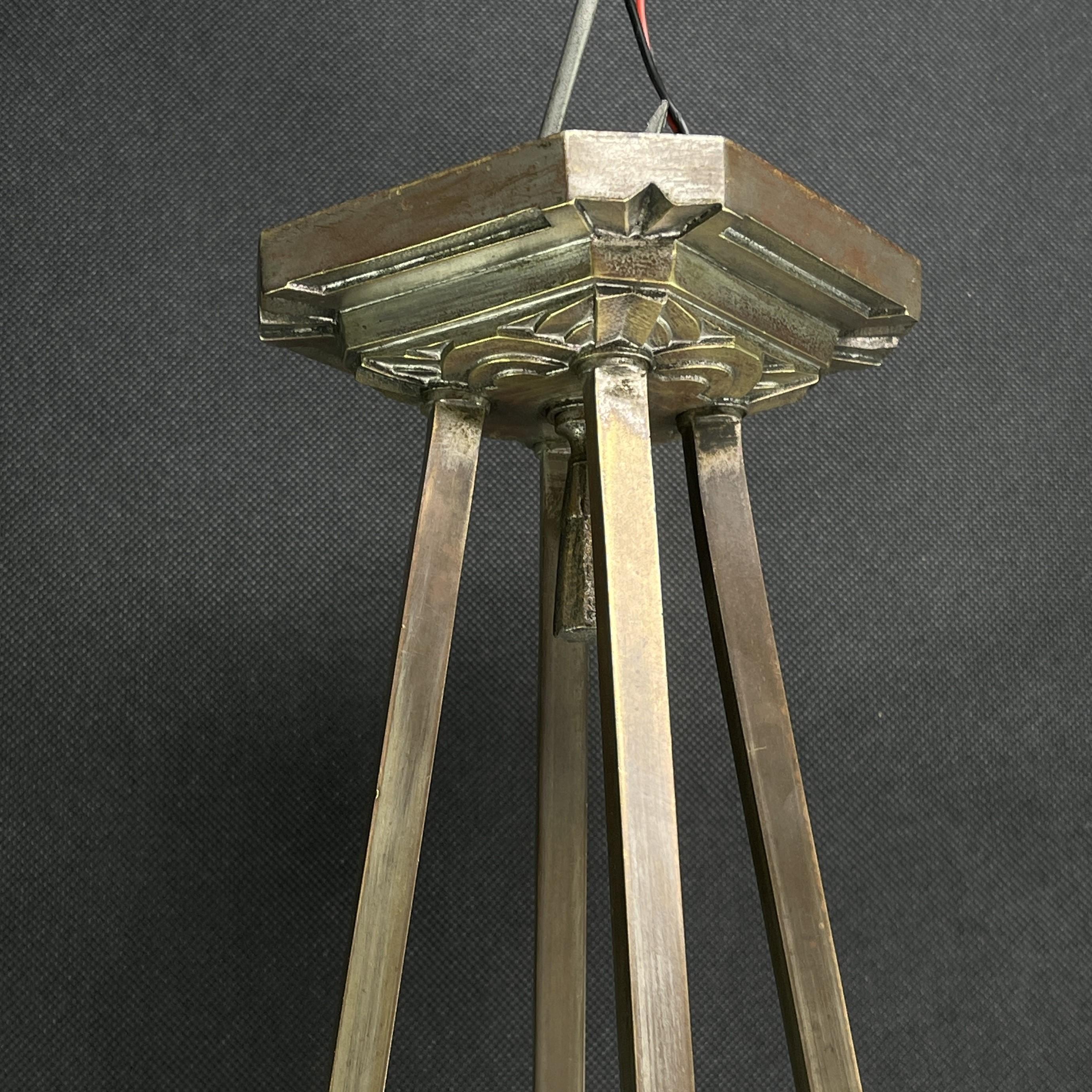 Lampe à suspension Art Déco de Jean Gauthier pour J. Robert Paris, années 1930 en vente 4