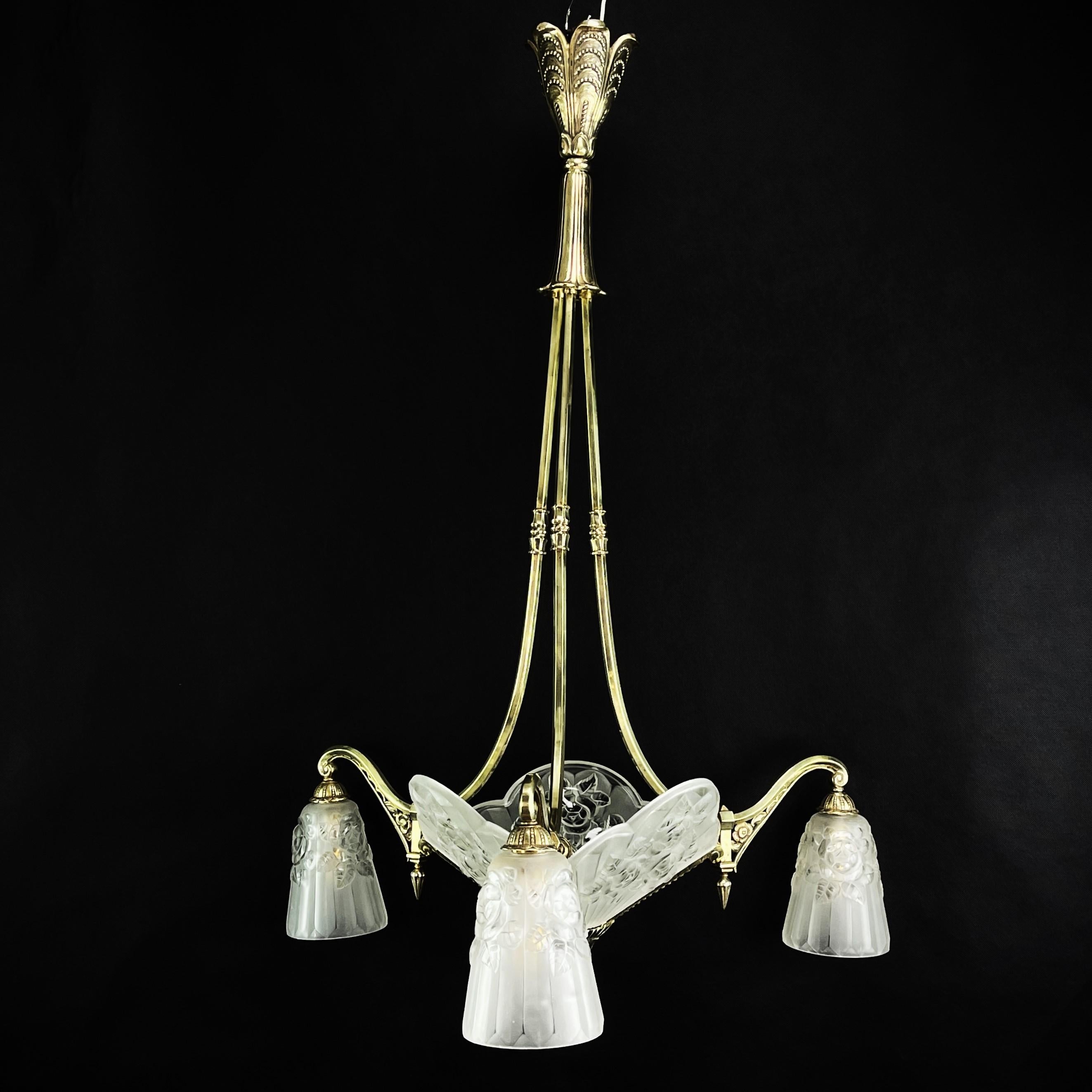 Lampe à suspension Art Déco de P. Gilles Paris, années 1930 1