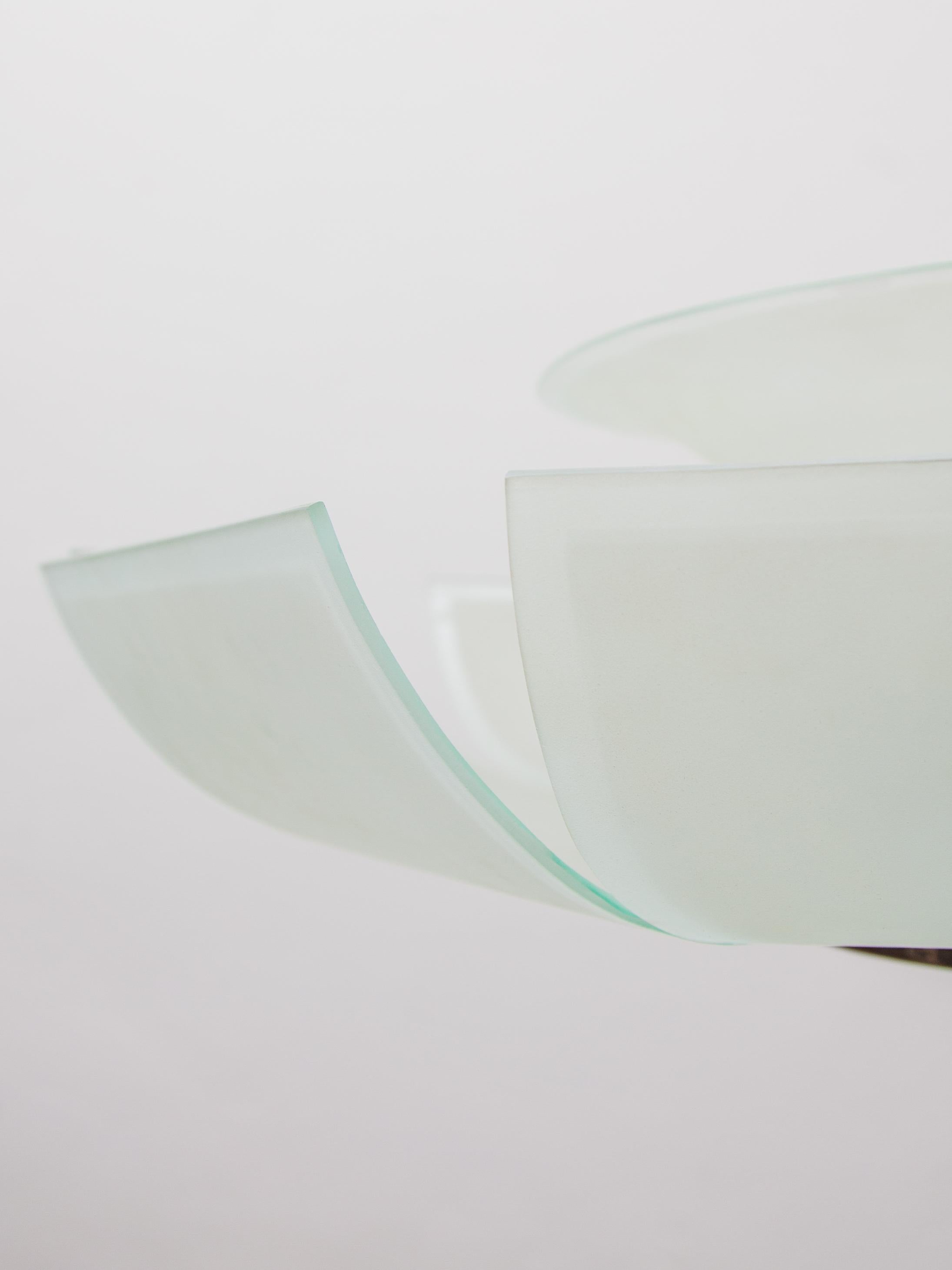 Art Deco Kronleuchter aus Glas und Chrom, 1925, Frankreich, Modernes Blumendesign im Angebot 2
