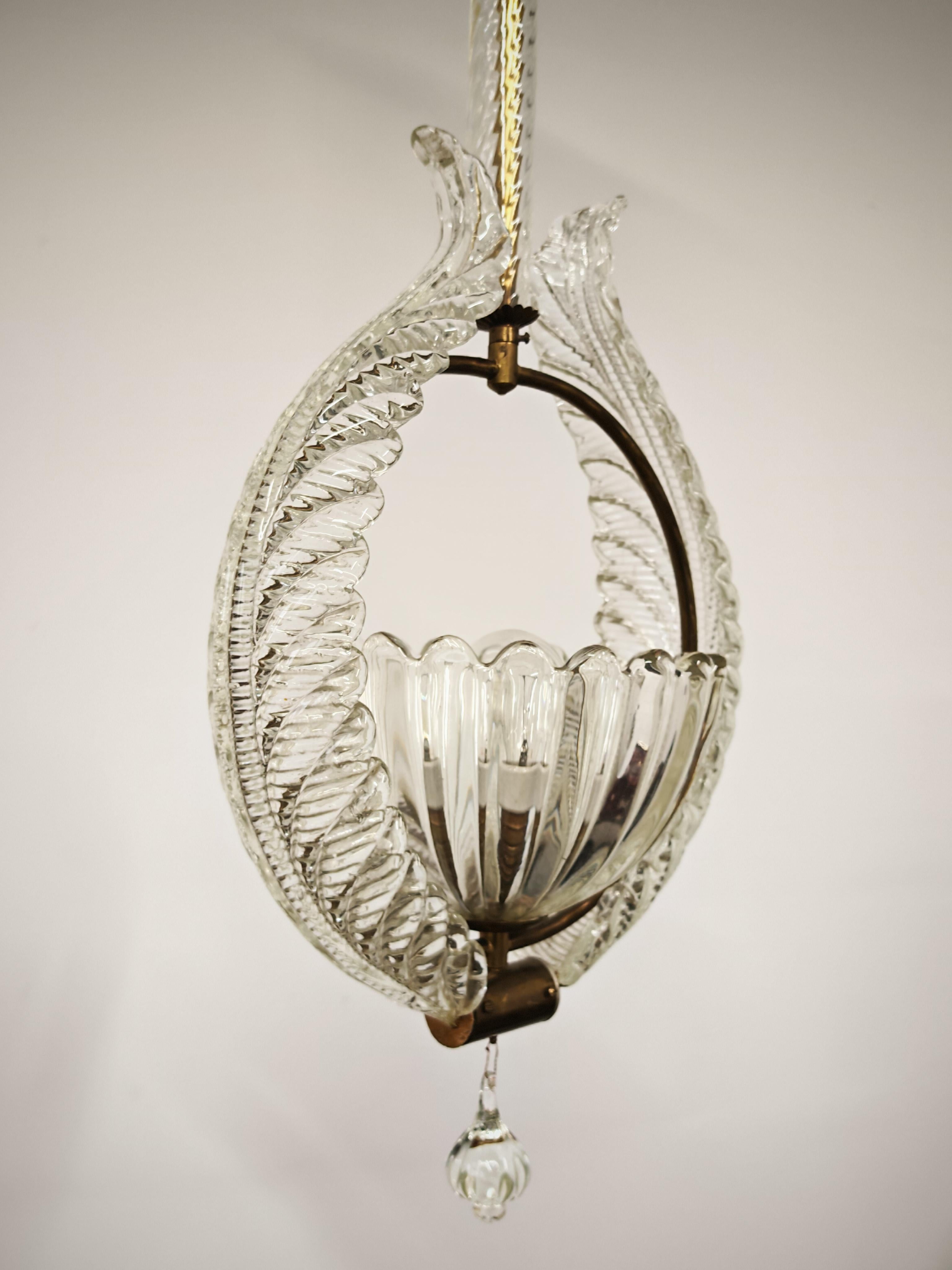 Lámpara Art Decó de cristal de Murano de Barovier y Toso, Italia Años 1930 en venta 4