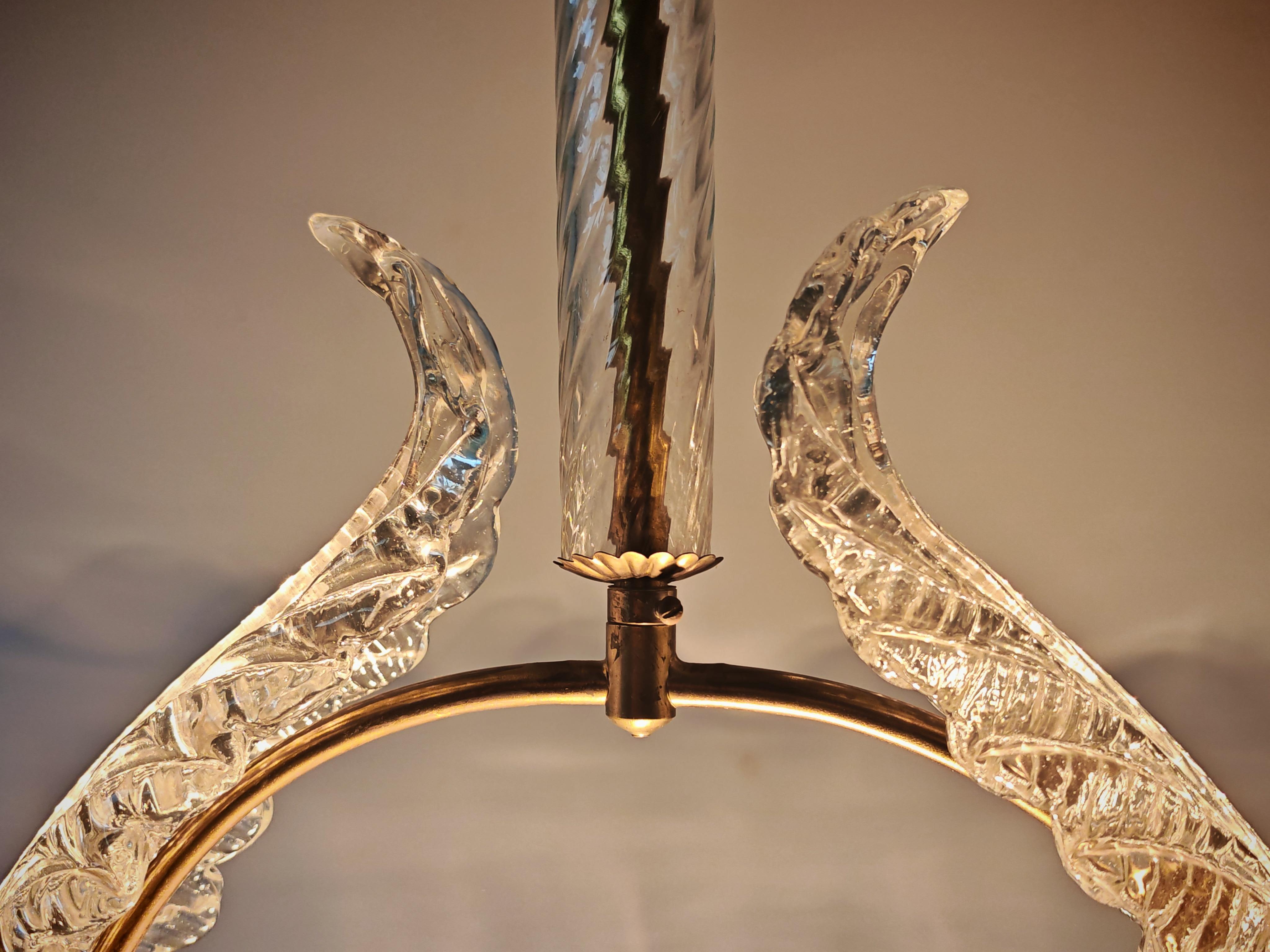 Lámpara Art Decó de cristal de Murano de Barovier y Toso, Italia Años 1930 en venta 2