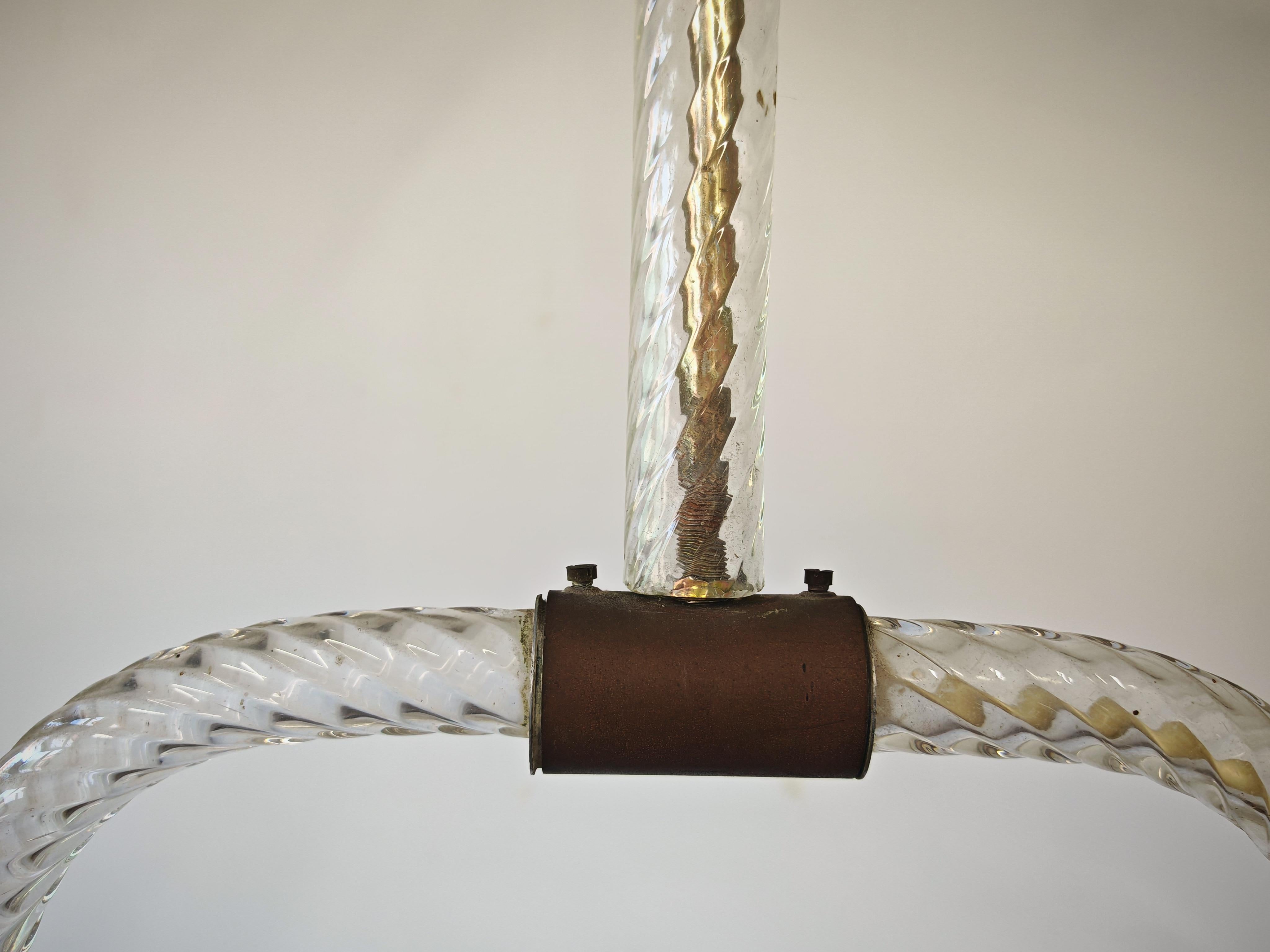 Lámpara Art Decó de cristal de Murano de Barovier y Toso, Italia Años 40 en Bueno estado para la venta en Beograd, RS