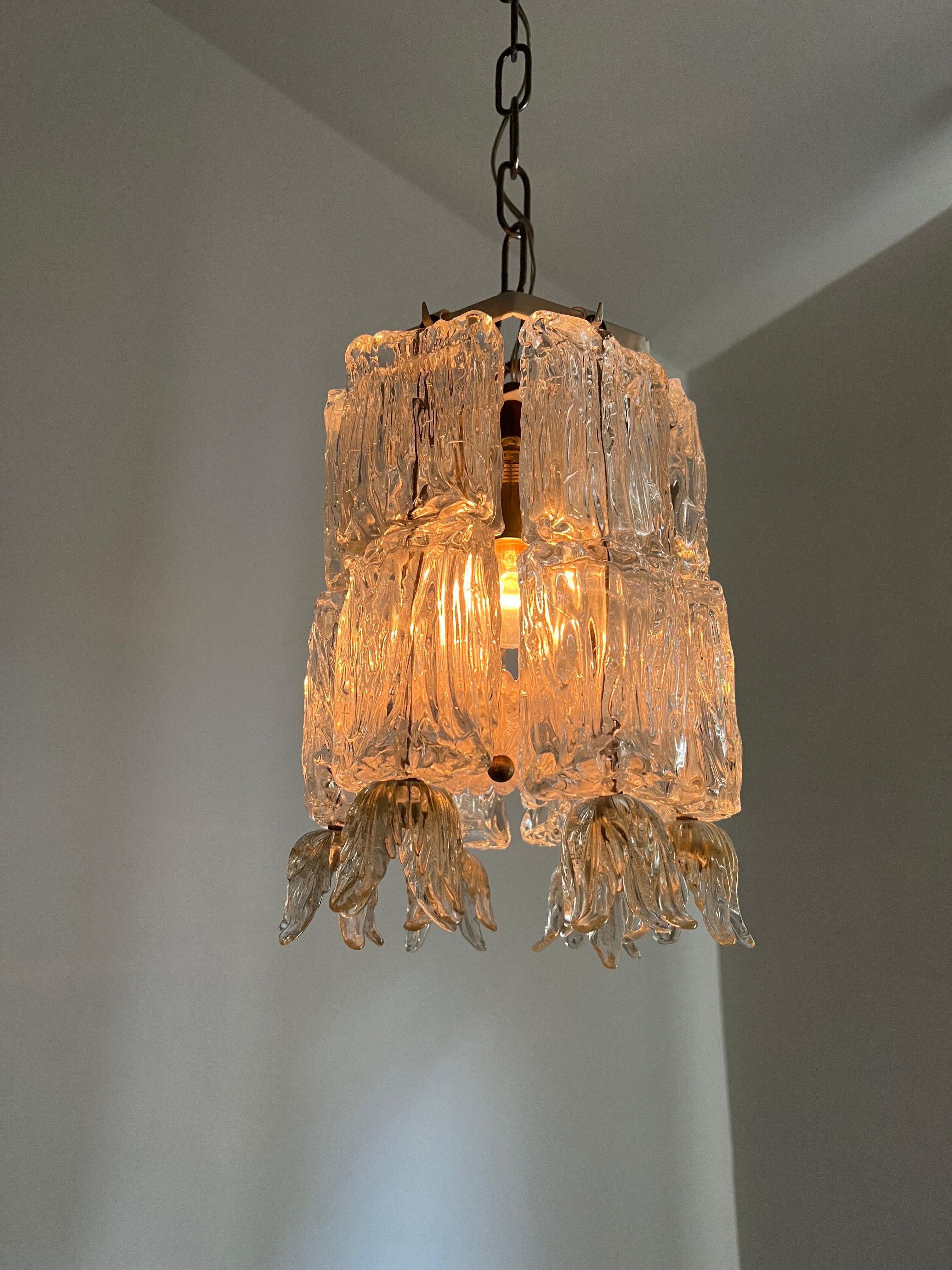 Art Deco Chandelier in Murano Glass by Barovier Toso, Italy, circa 1940 For Sale 5