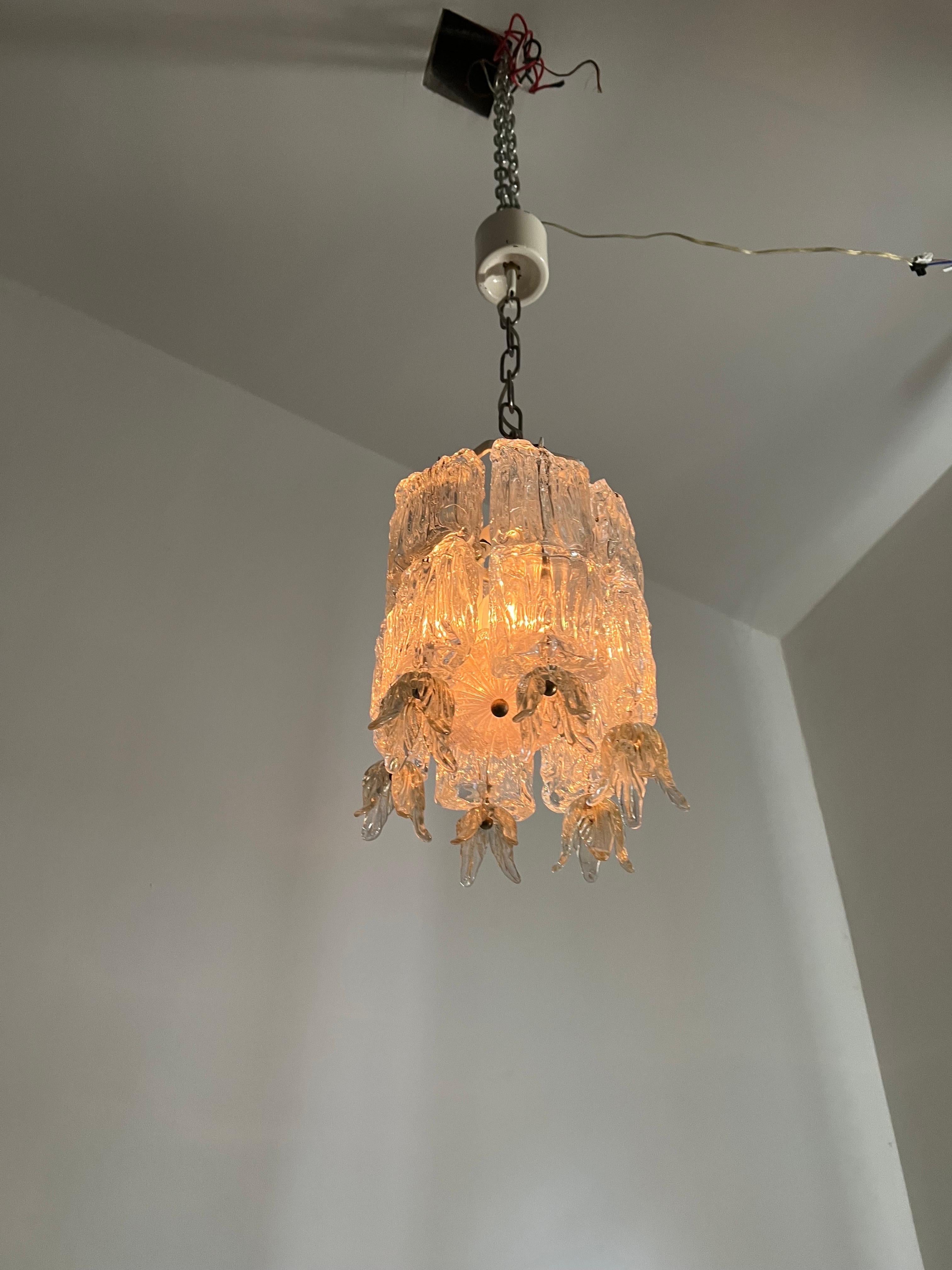 Art Deco Chandelier in Murano Glass by Barovier Toso, Italy, circa 1940 For Sale 6