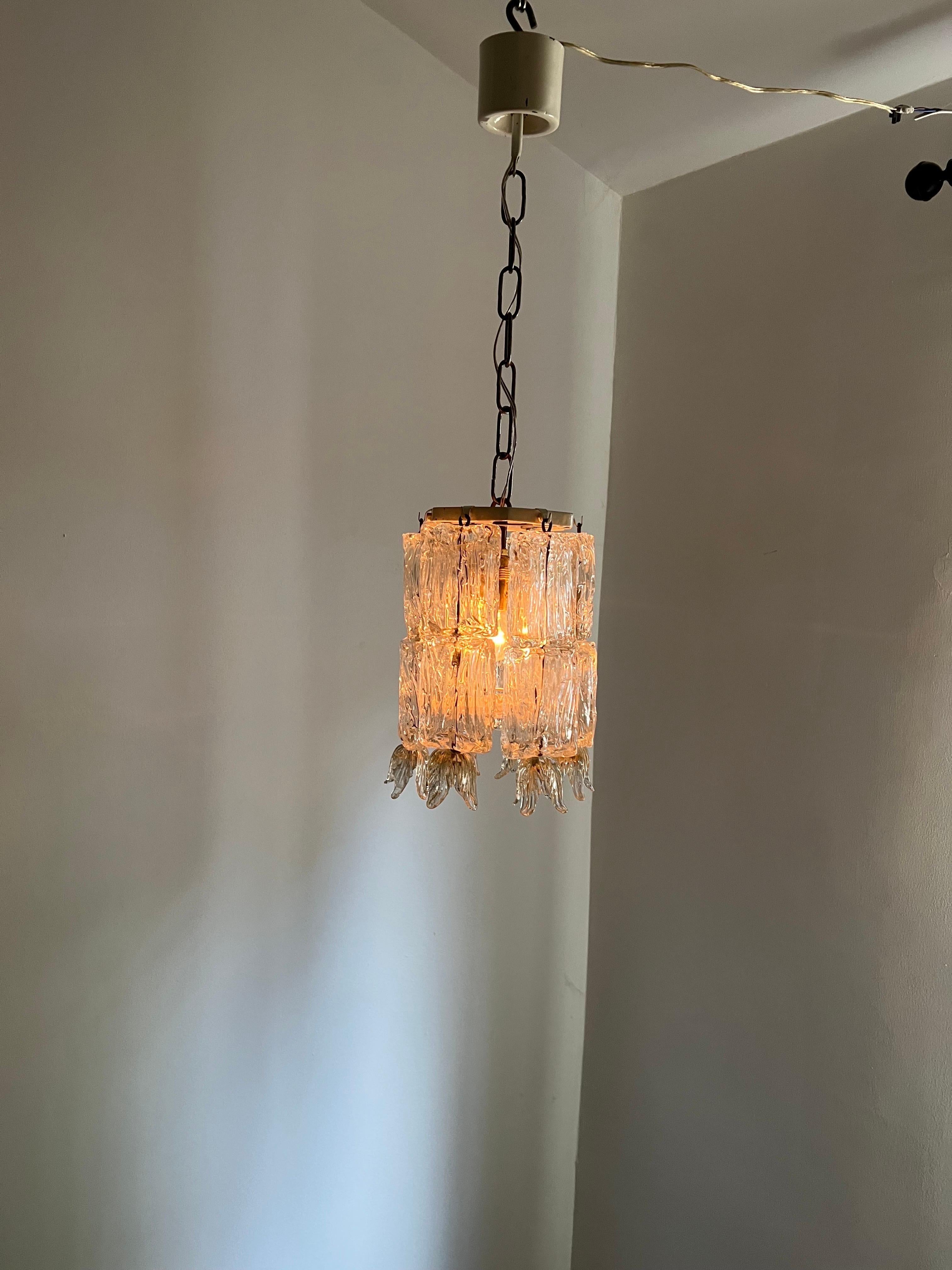 Art Deco Chandelier in Murano Glass by Barovier Toso, Italy, circa 1940 For Sale 8