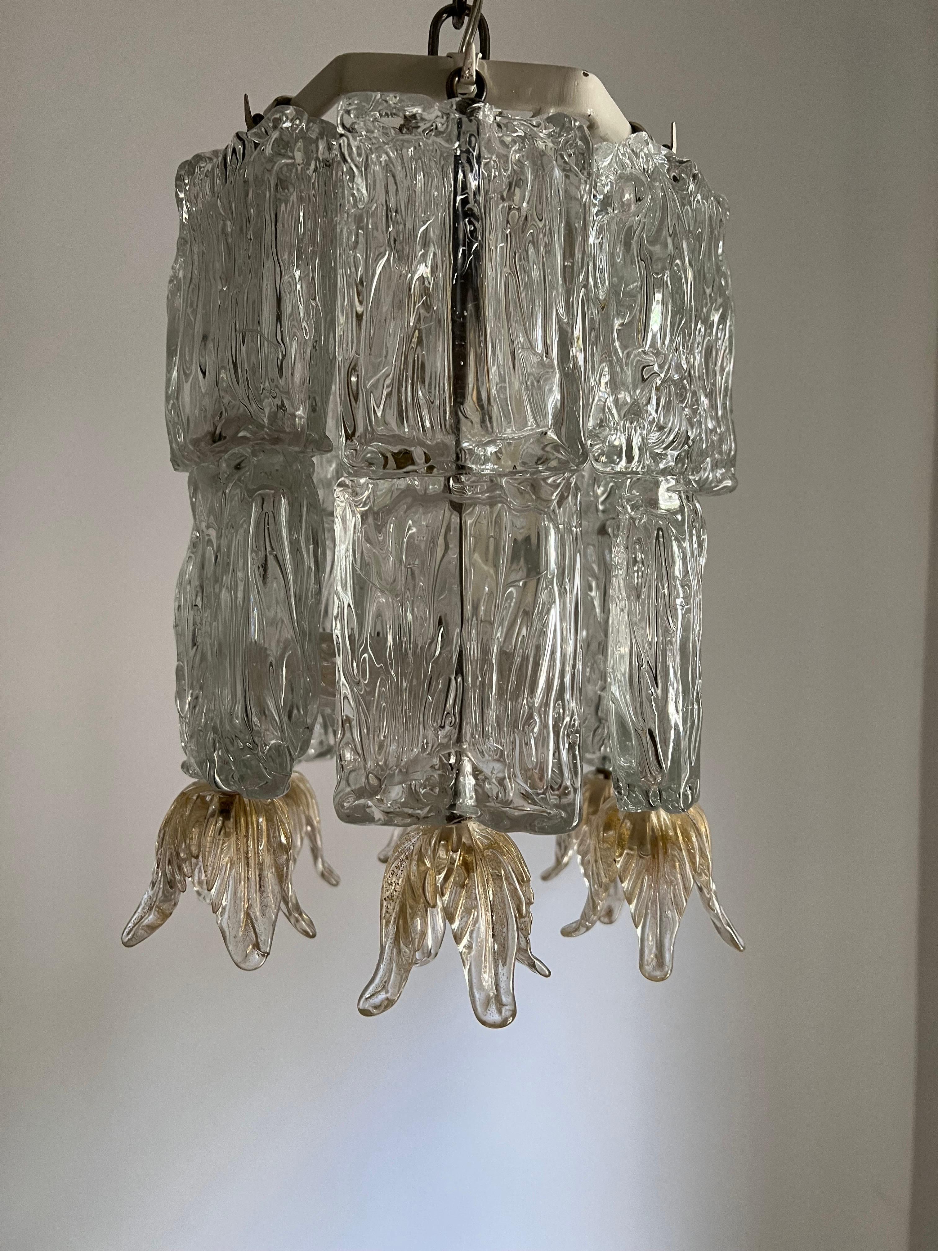 Art Deco Chandelier in Murano Glass by Barovier Toso, Italy, circa 1940 For Sale 11