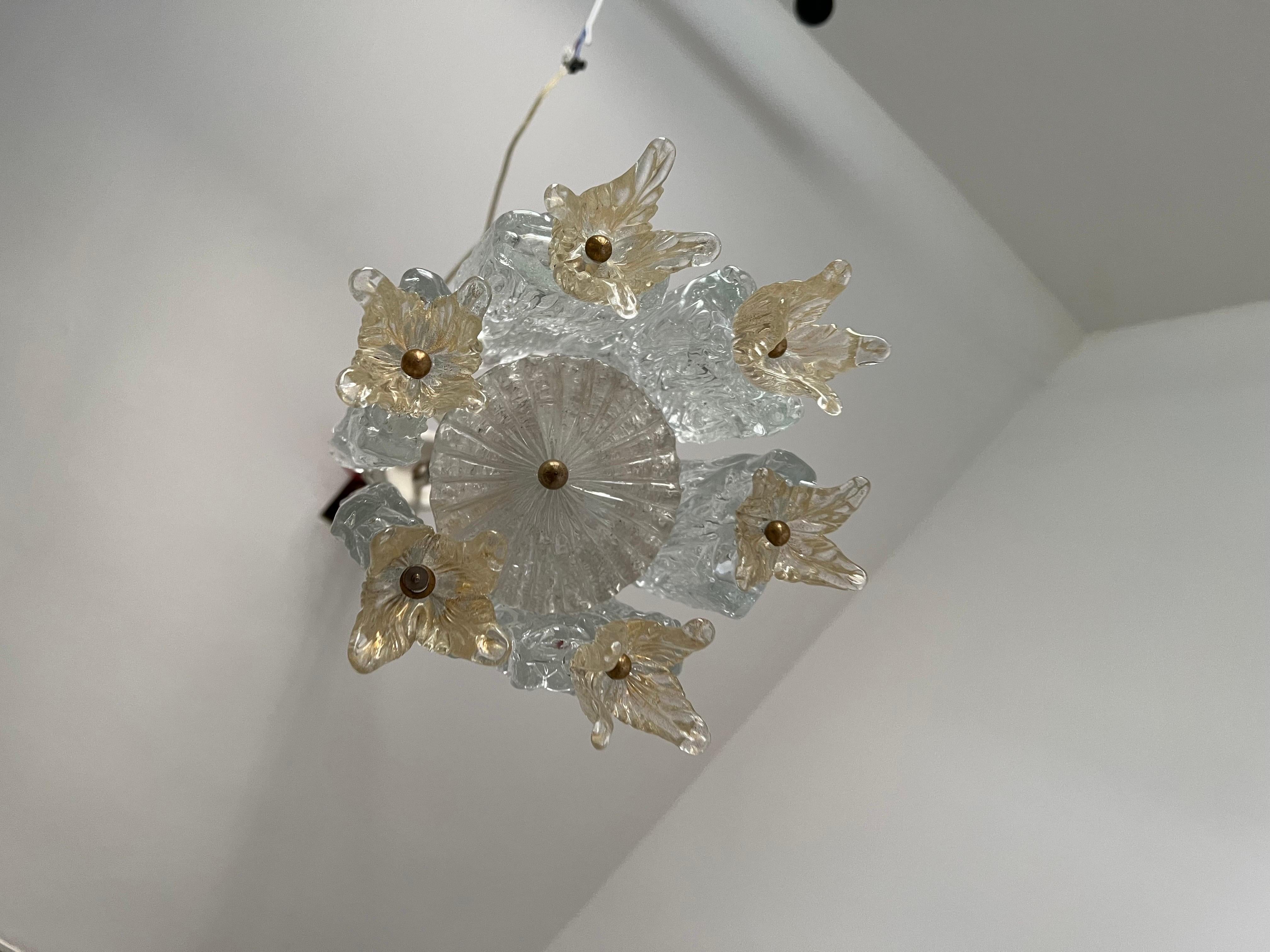 Art Deco Chandelier in Murano Glass by Barovier Toso, Italy, circa 1940 For Sale 12