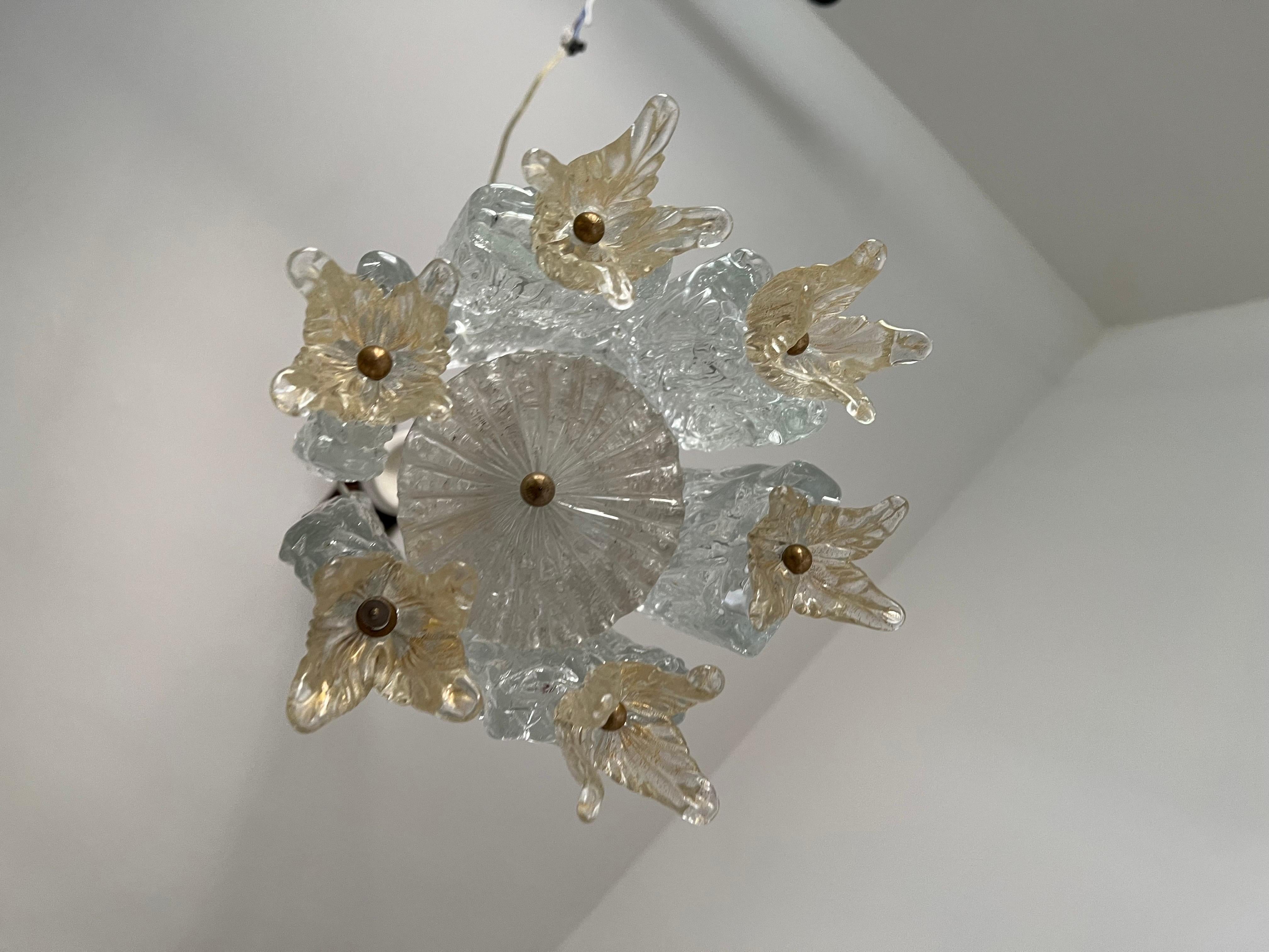 Art Deco Chandelier in Murano Glass by Barovier Toso, Italy, circa 1940 For Sale 13