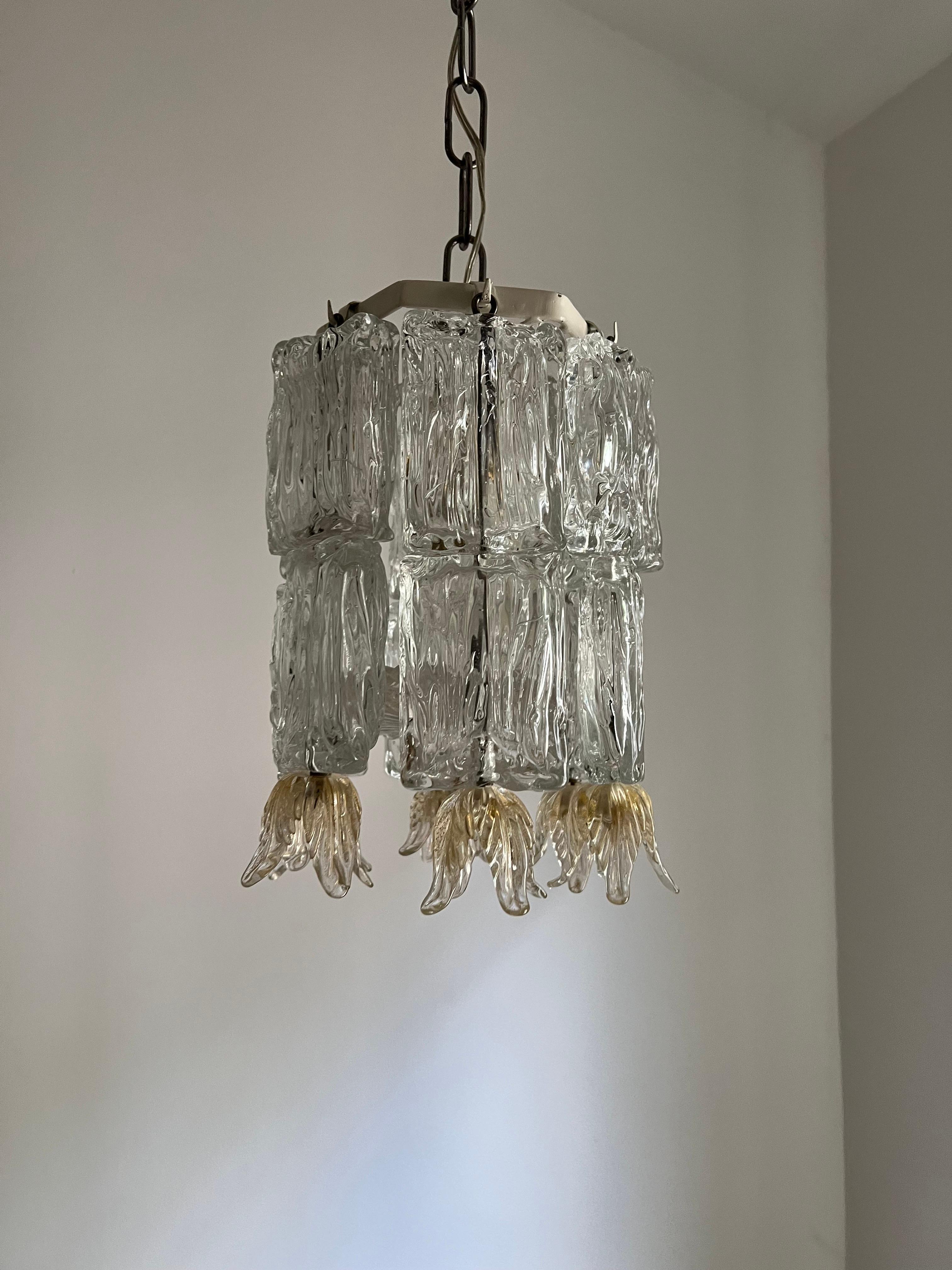Art Deco Chandelier in Murano Glass by Barovier Toso, Italy, circa 1940 For Sale 15