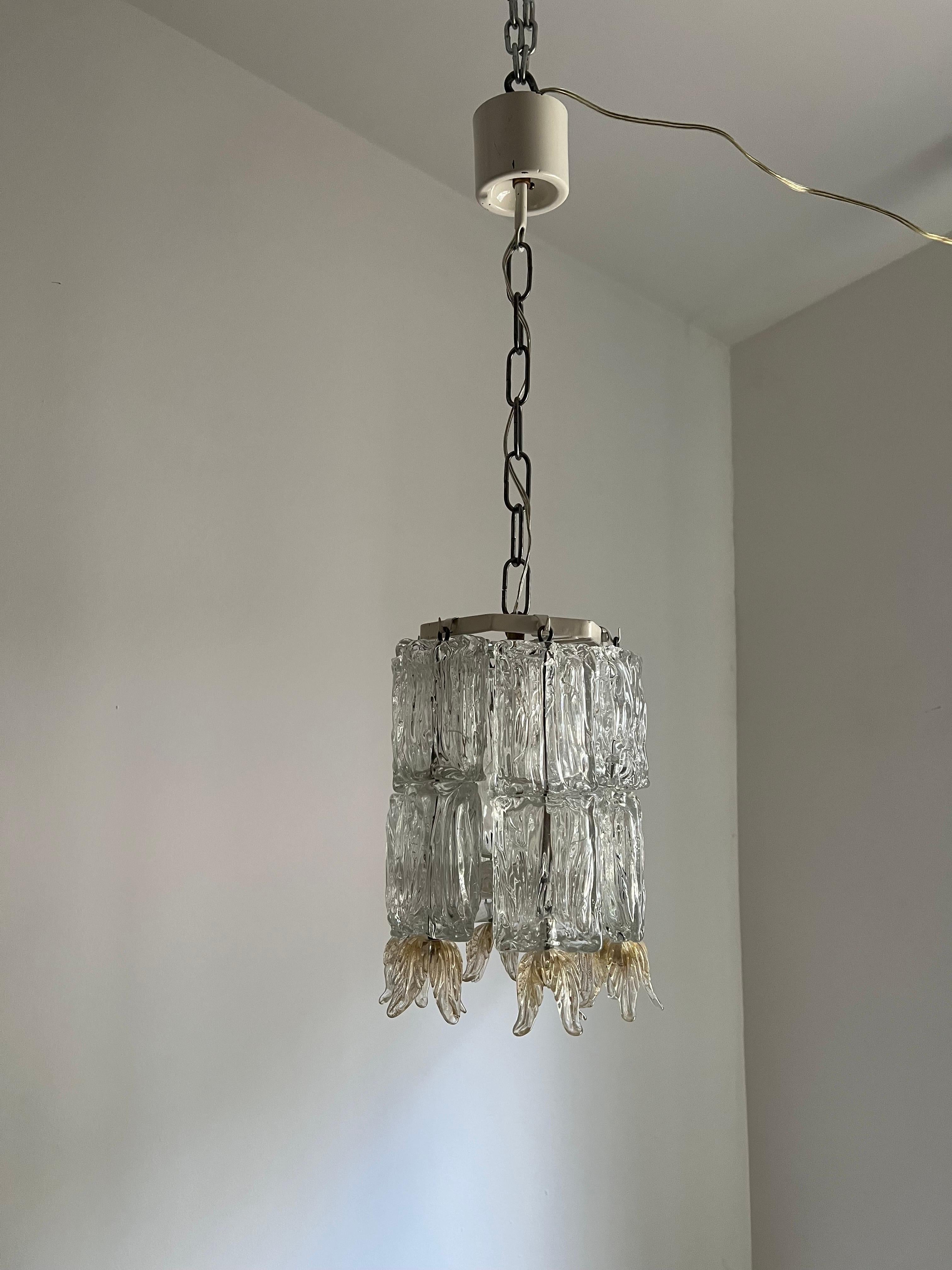 Art Deco Chandelier in Murano Glass by Barovier Toso, Italy, circa 1940 For Sale 2