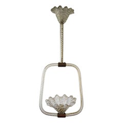 Lámpara Art Decó de cristal de Murano de Barovier y Toso, Italia Años 40