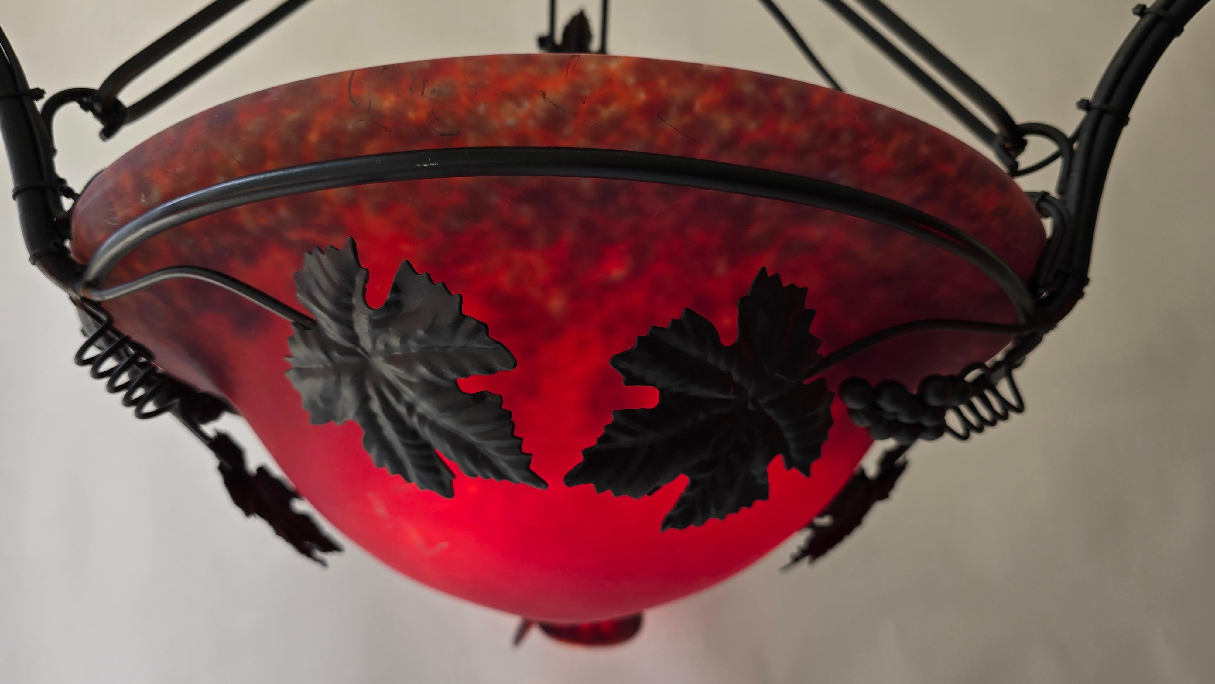 Lampadario Art Déco nello stile di Müller Frères in vendita 8