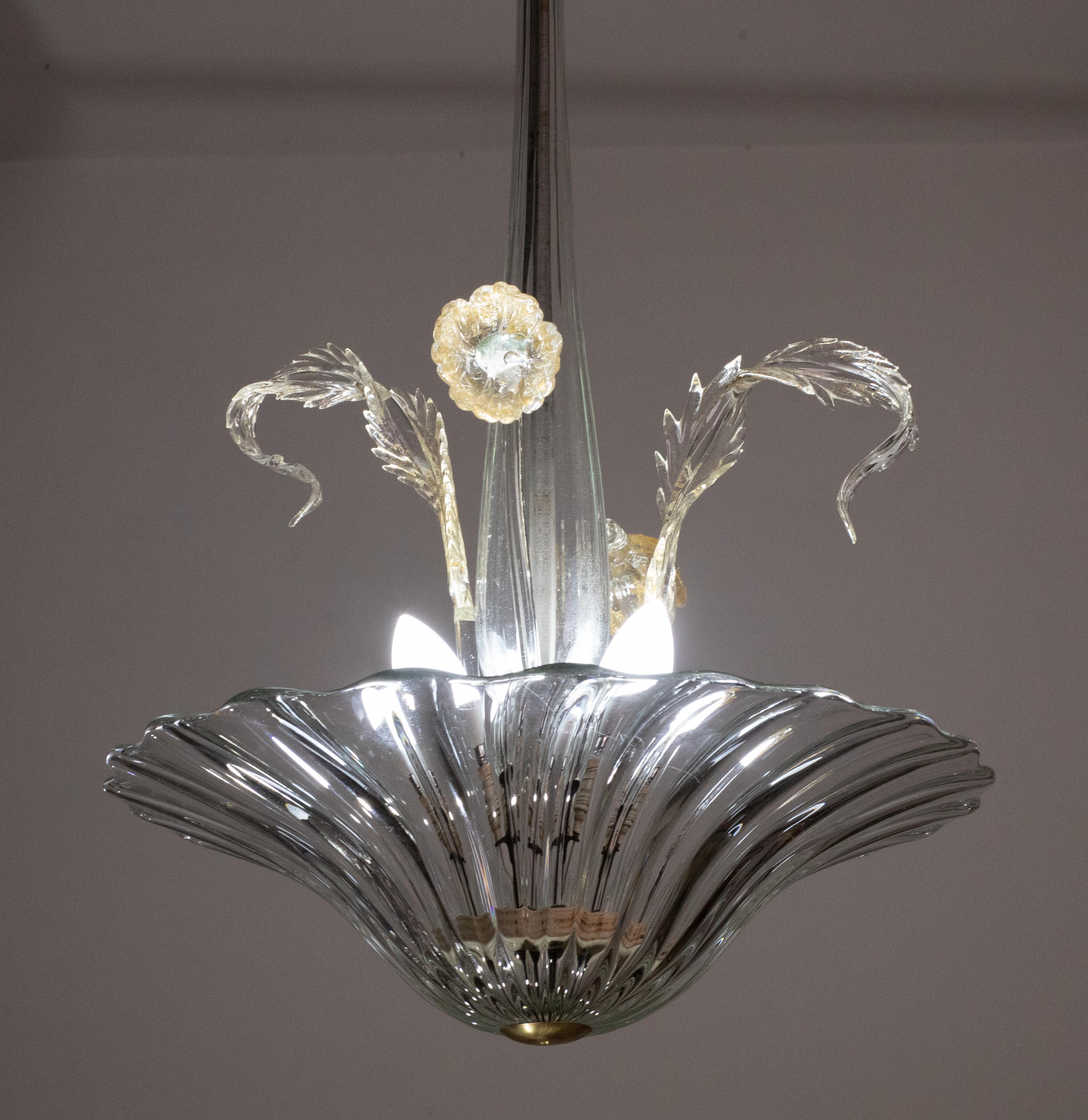 Art Decò Chandelier Murano Glass, 1950s For Sale 3