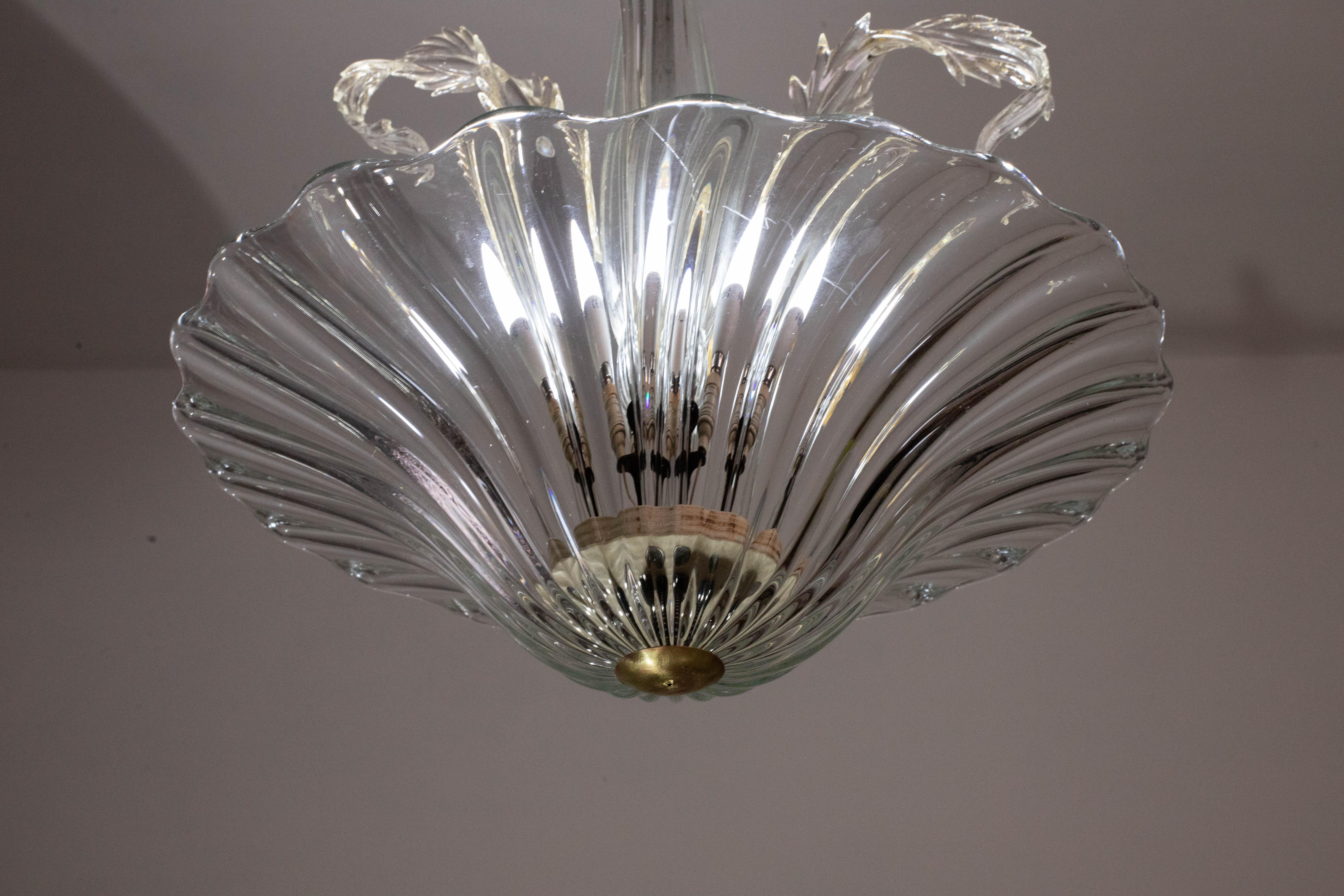 Art Decò Chandelier Murano Glass, 1950s For Sale 4