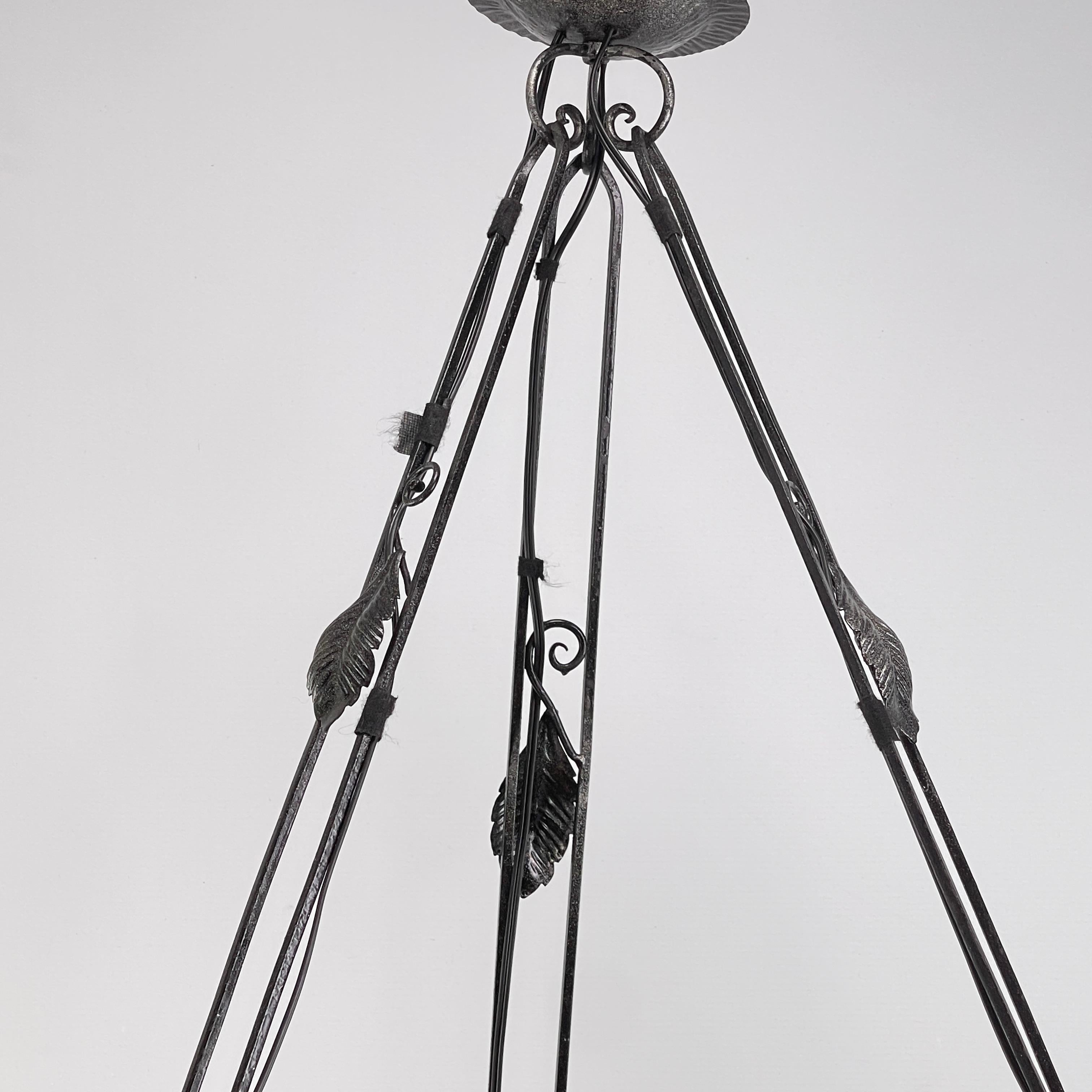 ART DECO chandelier pate de verre by Muller Frerés, 1930s For Sale 2